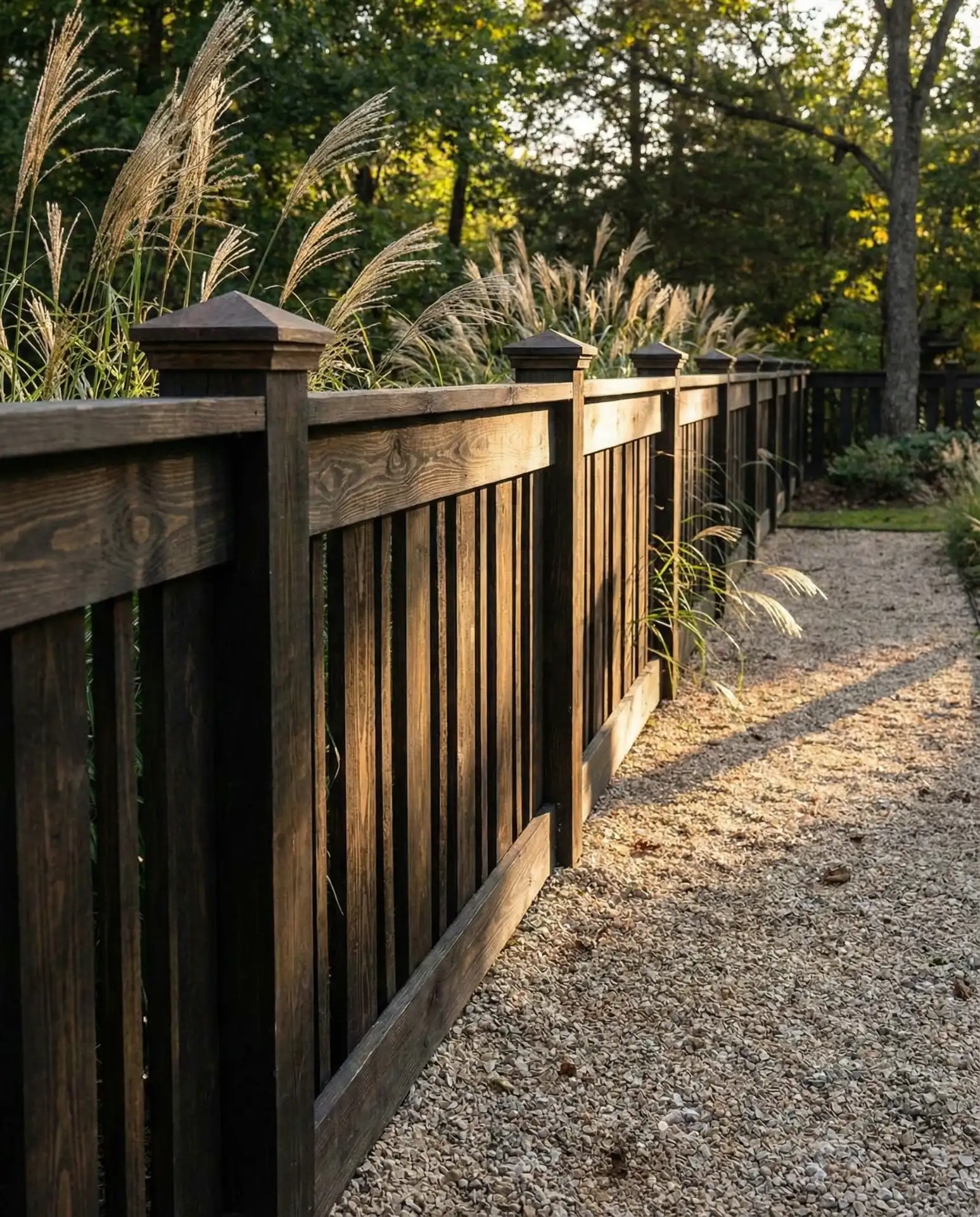 Classic Black Vertical Board Fence 1