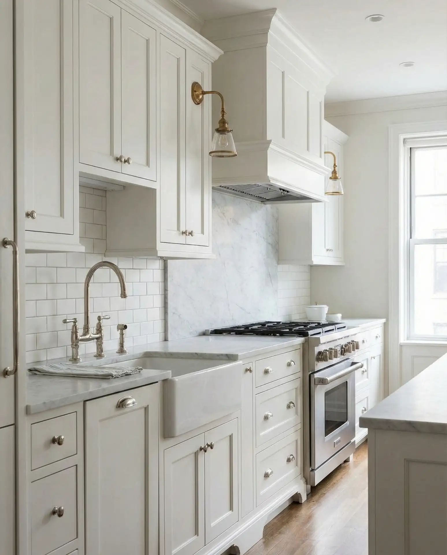 Classic Galley with Shaker Cabinets and Subway Tile 2