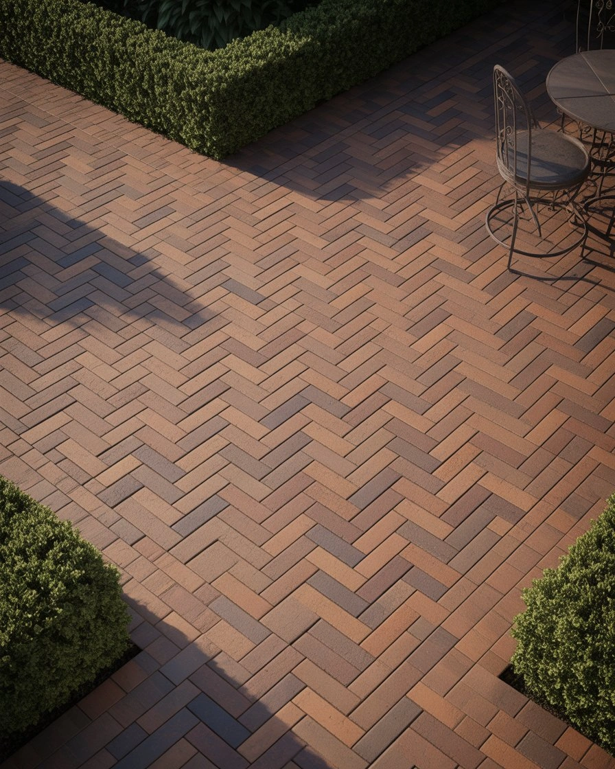 Classic Herringbone Paver Patio 2