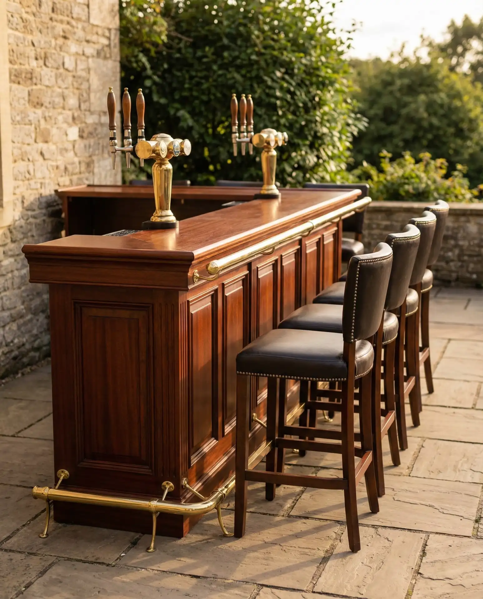 Classic Pub-Style Bar with Brass Fixtures 1