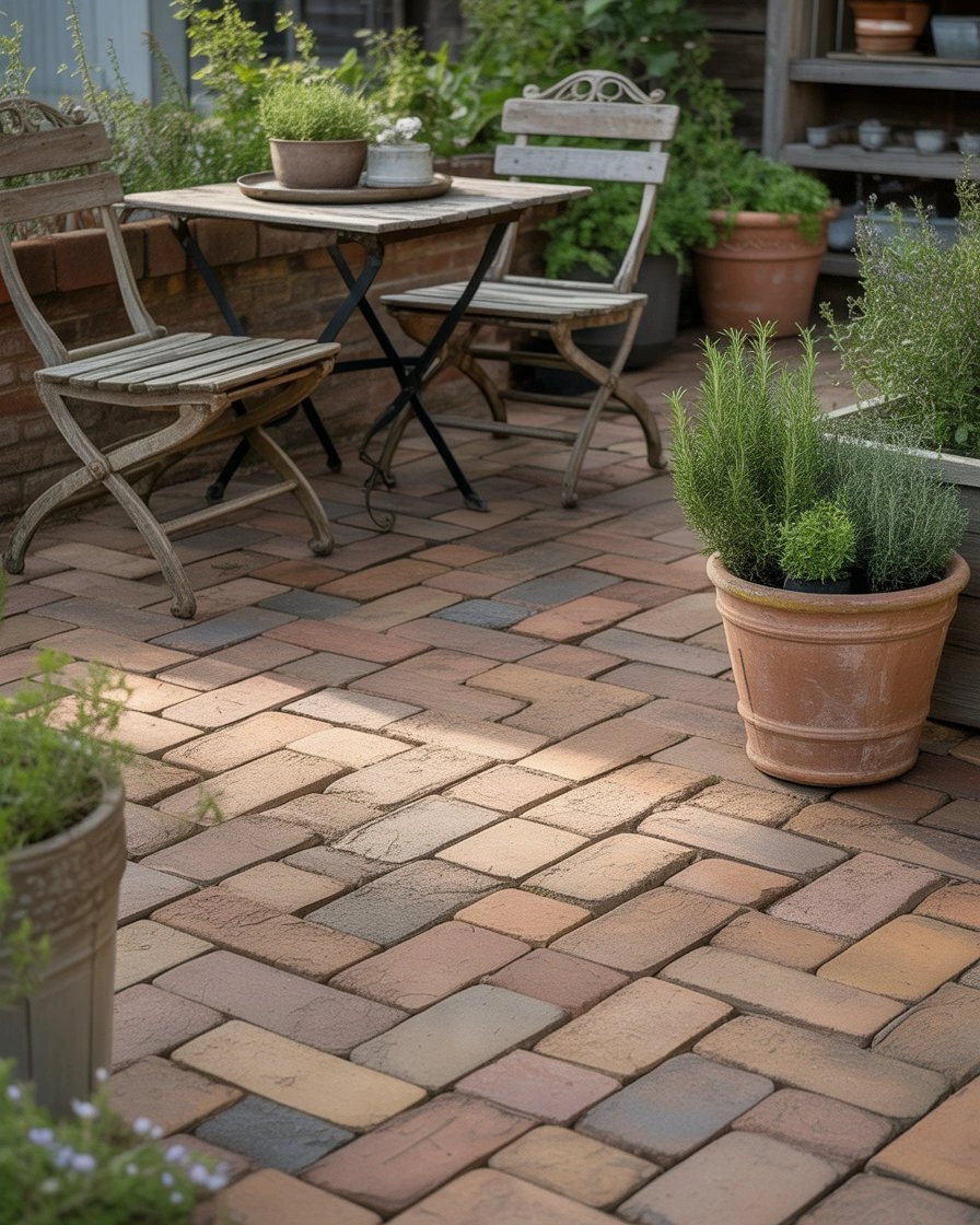 Clay Paver Patio with Rustic Charm 1