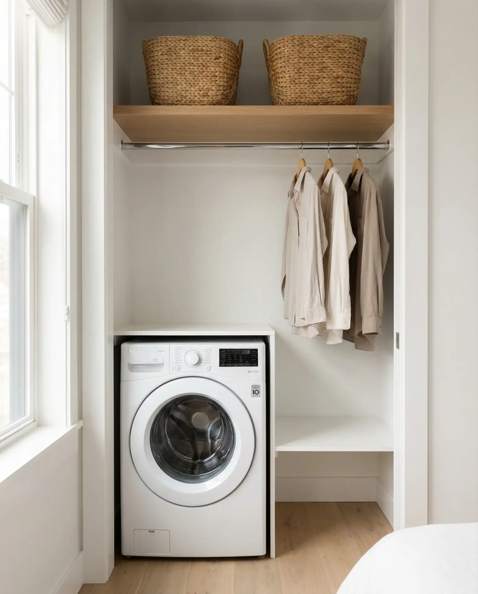 Closet Combo with Hanging Rod and Baskets 2