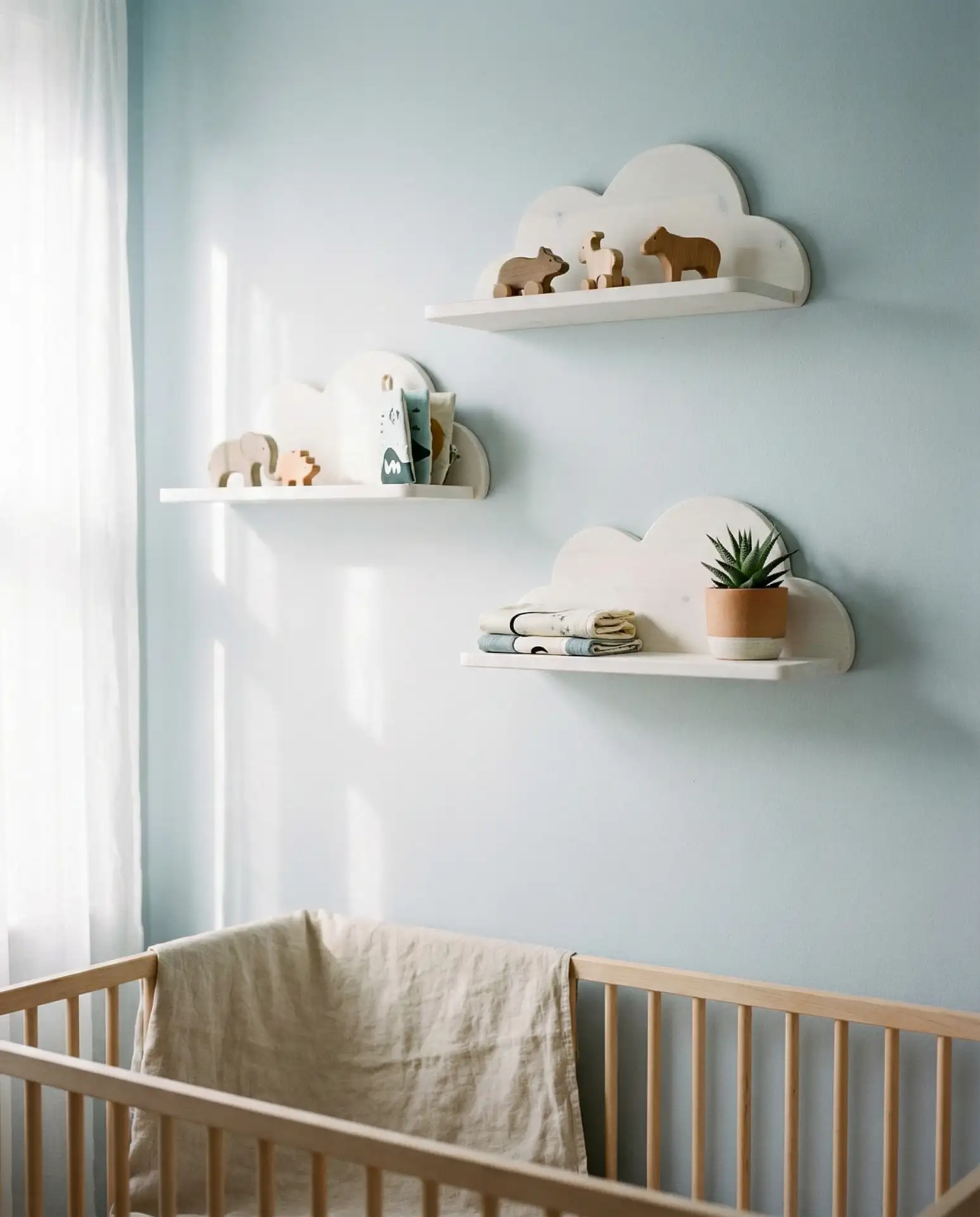 Cloud-Shaped Shelves for Whimsical Storage 1
