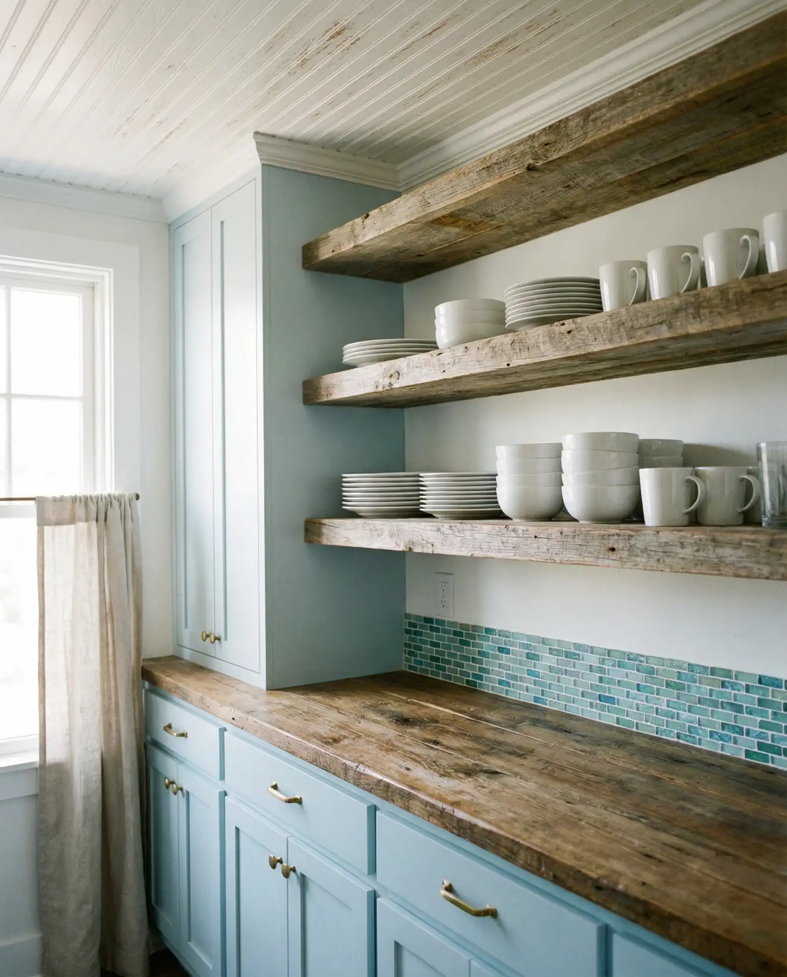 Coastal Galley with Shiplap and Sea Glass Hues 2