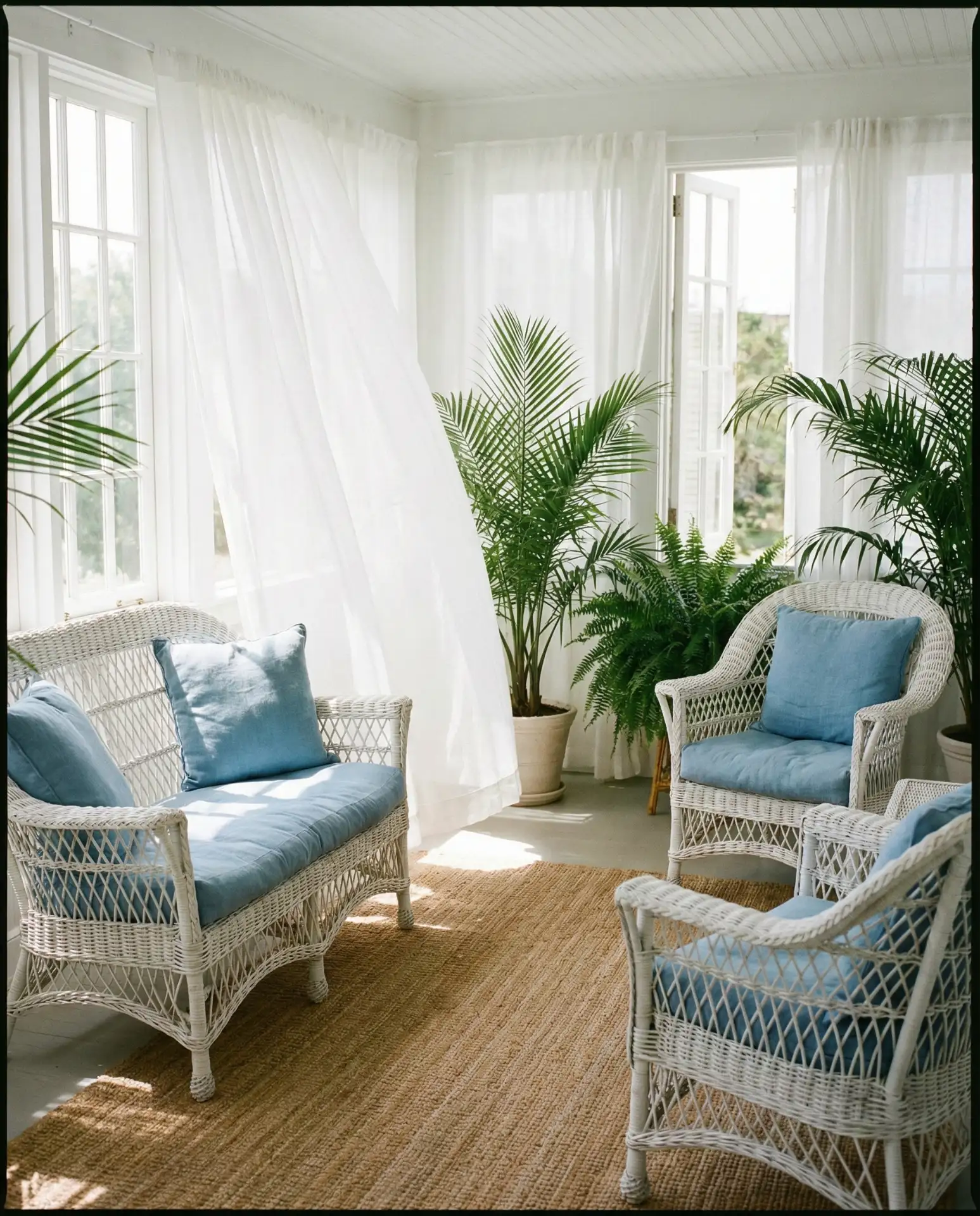 Coastal Sunroom with Woven Textures 2