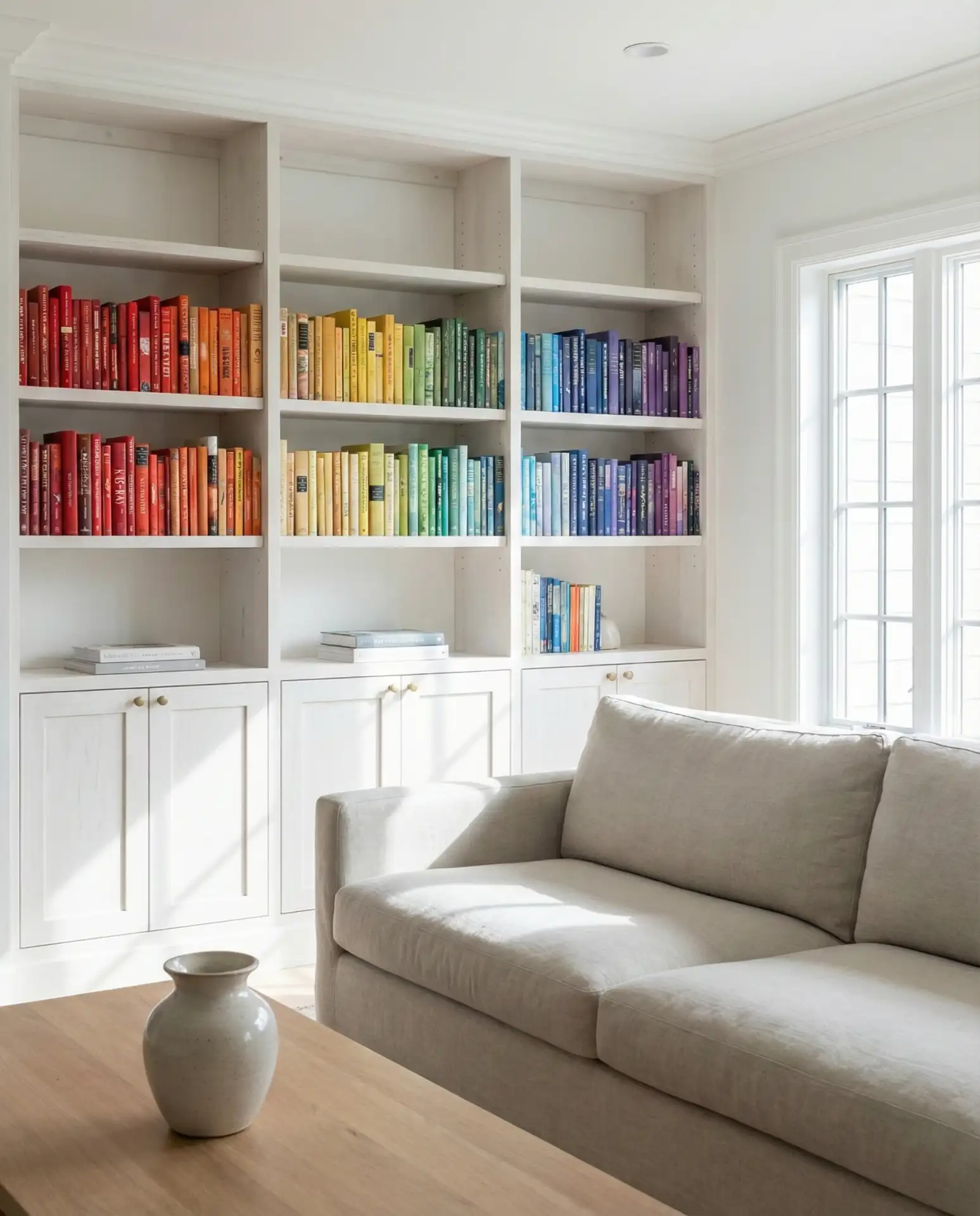 Color-Organized Rainbow Shelving 1