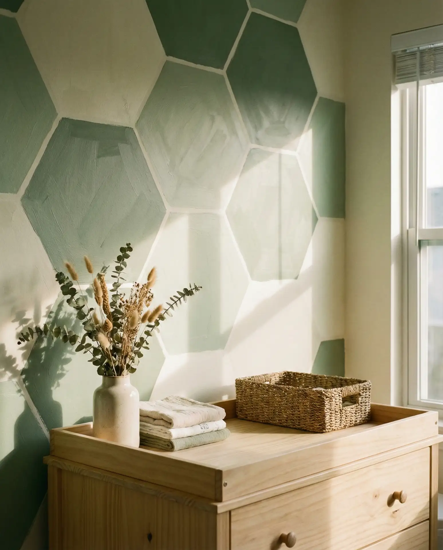 Colorful Accent Wall with Geometric Patterns 2
