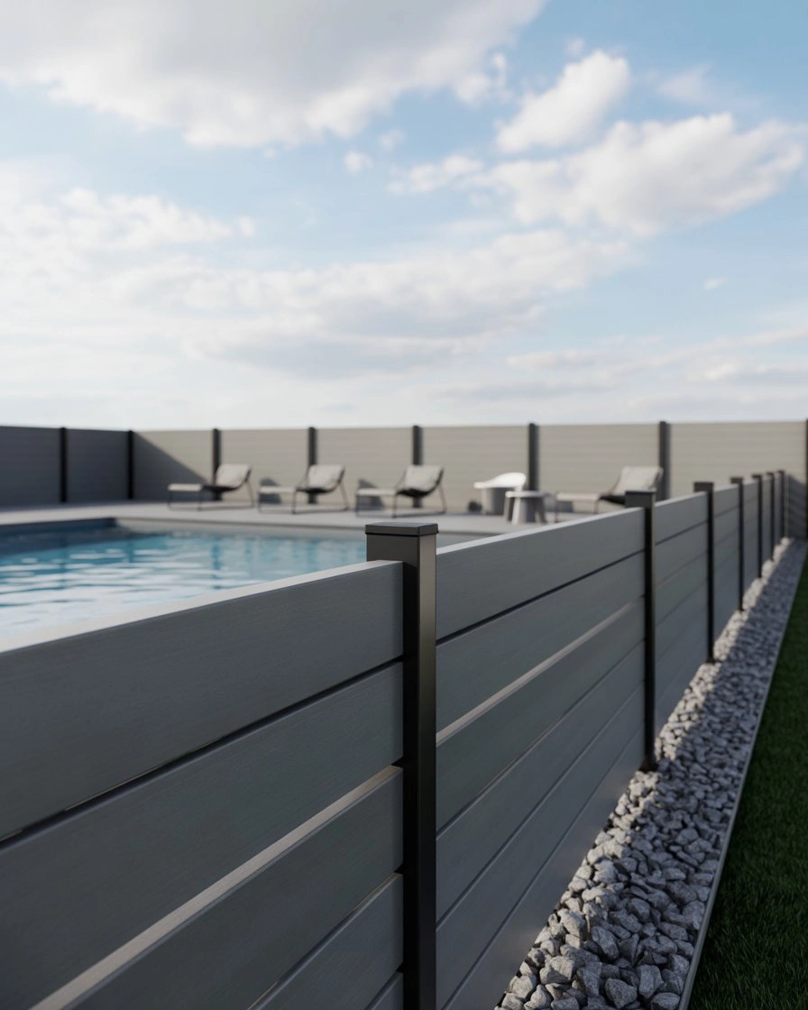 Composite Horizontal Panels in Driftwood Gray 2