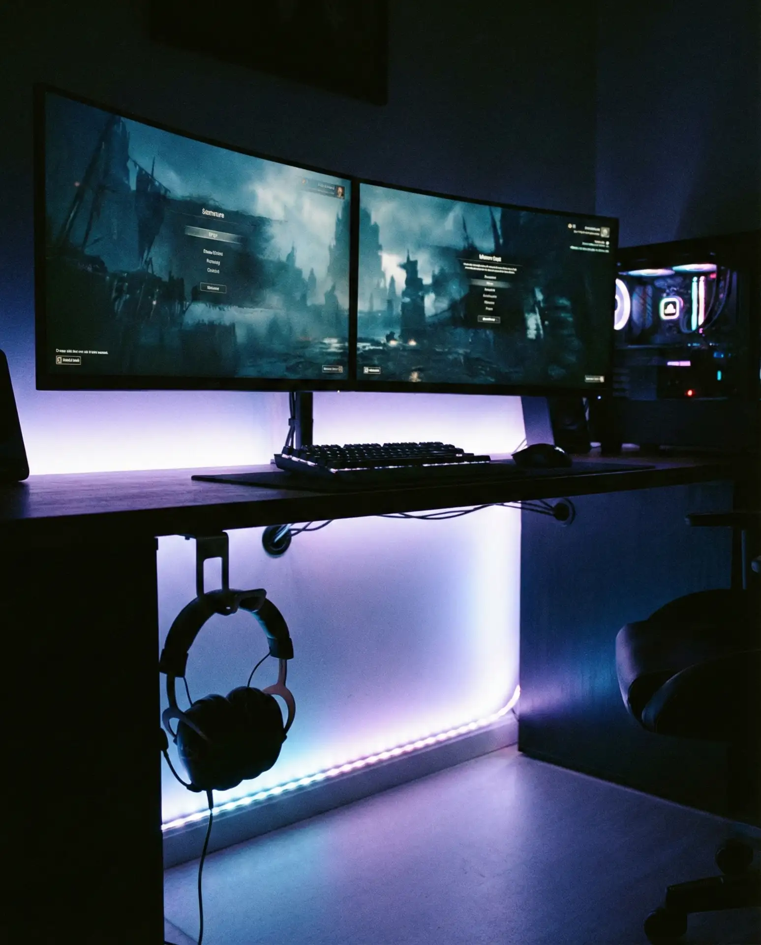 Computer Gaming Desk with Cable Management 2