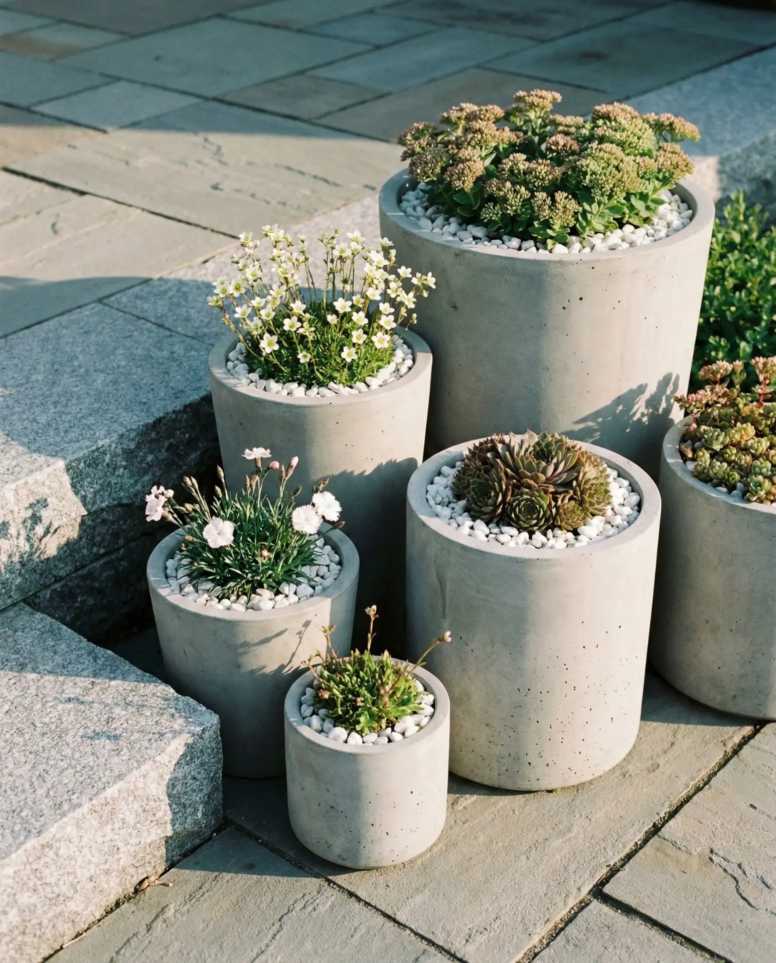 Container Rock Garden with Pots 1