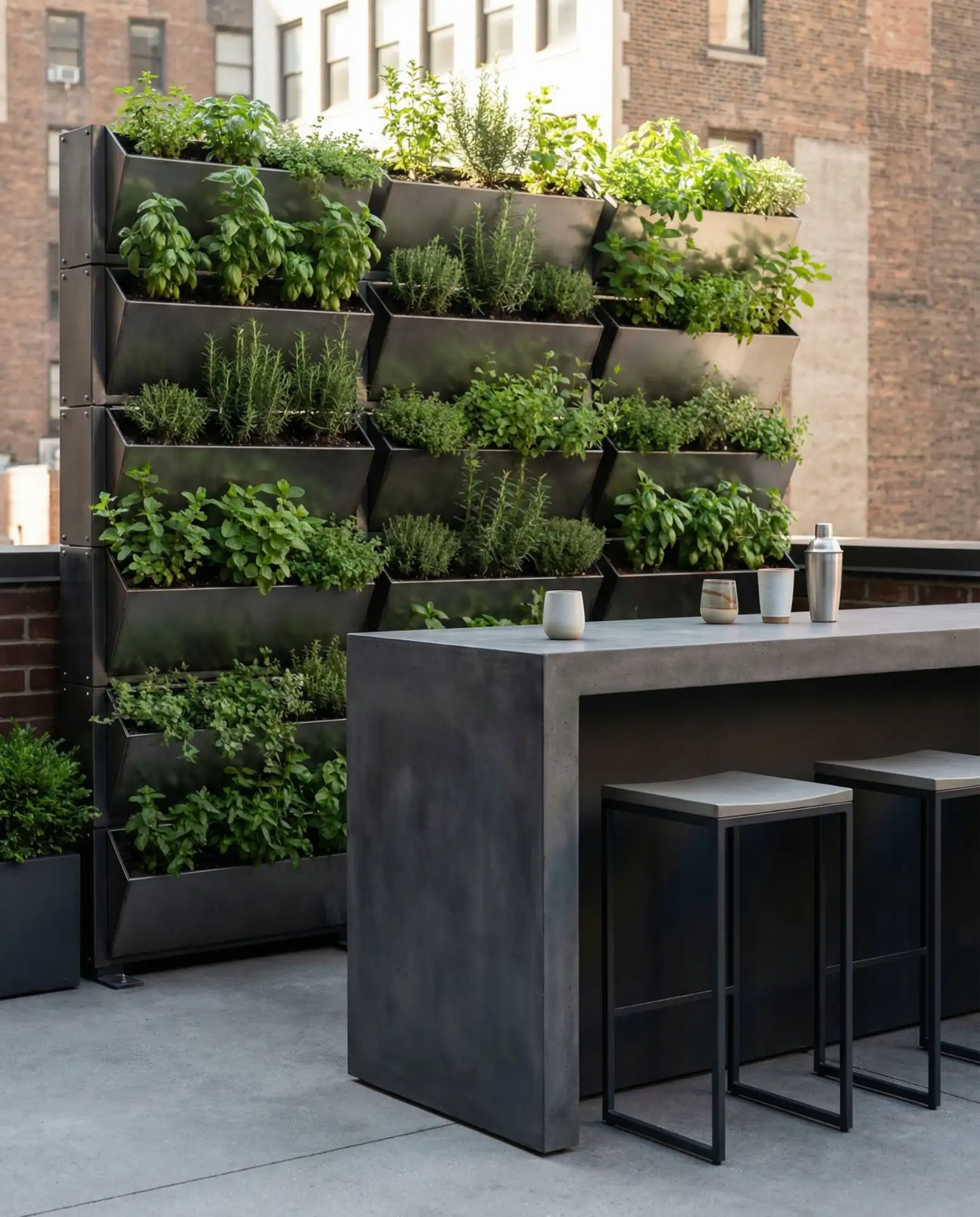 Contemporary Bar with Vertical Garden Wall 1