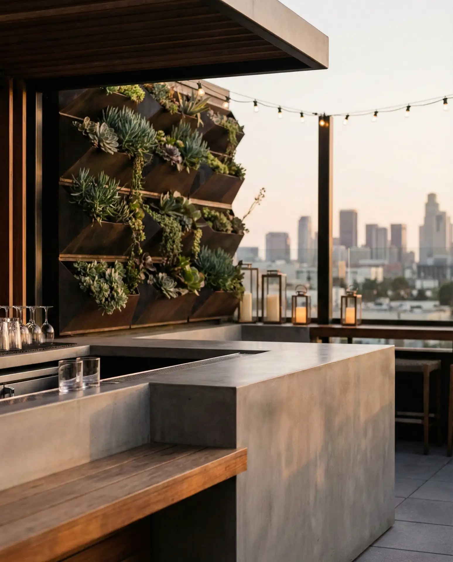 Contemporary Bar with Vertical Garden Wall 2