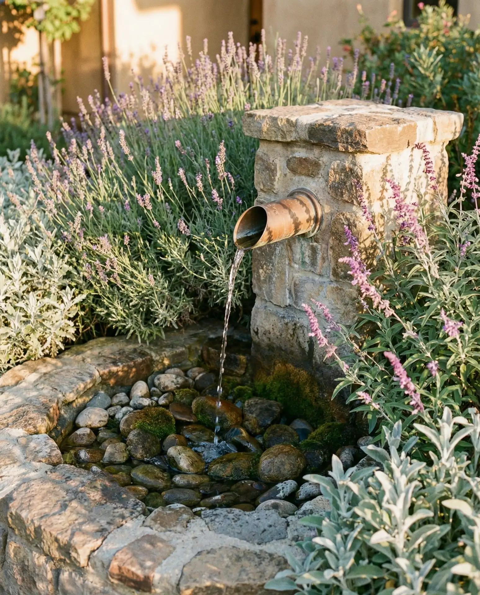 Copper and Stone Combination Fountain for Warm Elegance 1