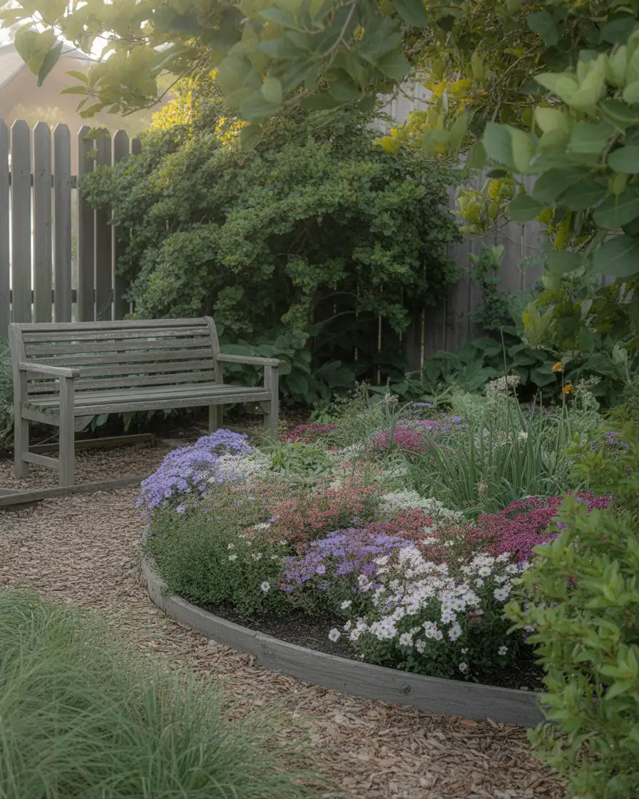 Corner Garden Oasis with Seating Nook 1