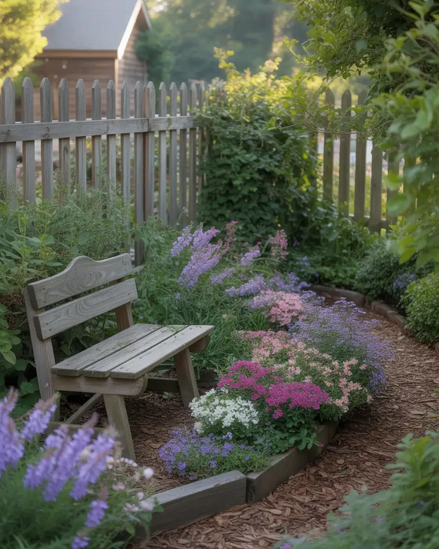 Corner Garden Oasis with Seating Nook 2