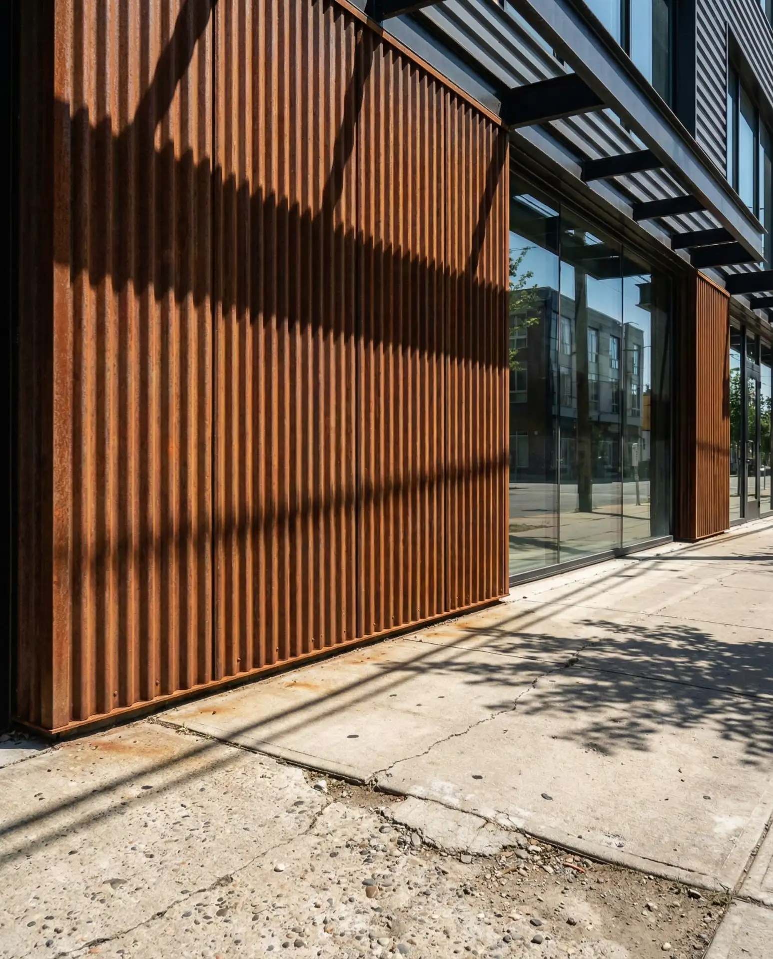 Corrugated Metal Fence with Industrial Aesthetic 2