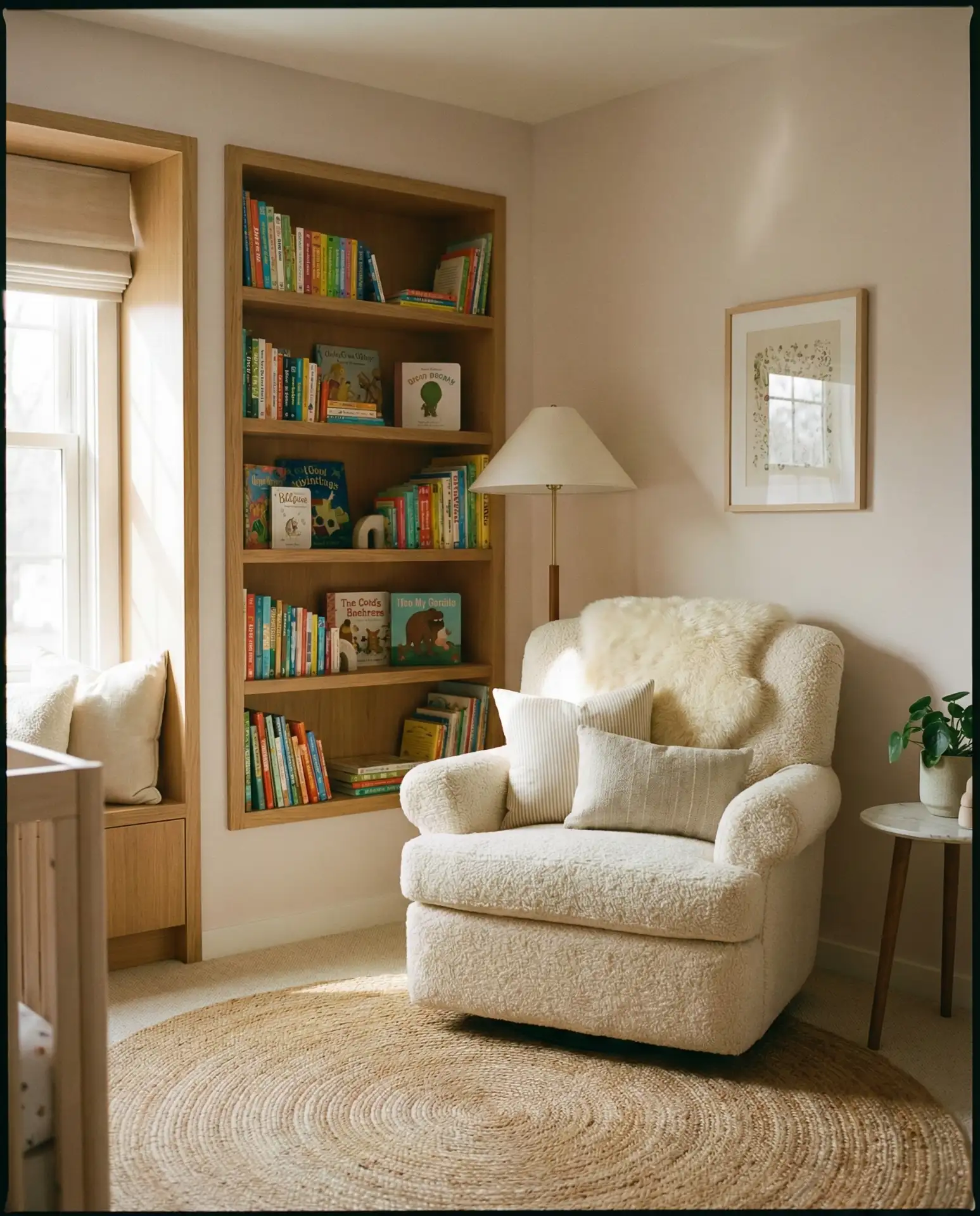 Cozy Reading Corner with Built-In Shelf 1