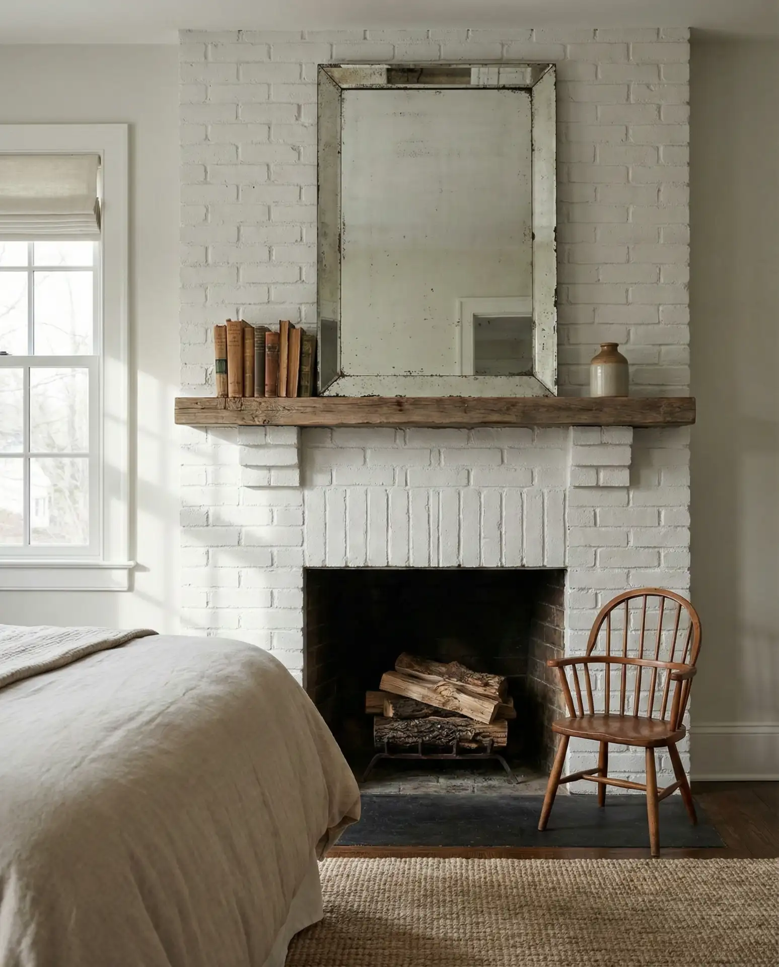 Cozy Vintage Bedroom with Fireplace 1