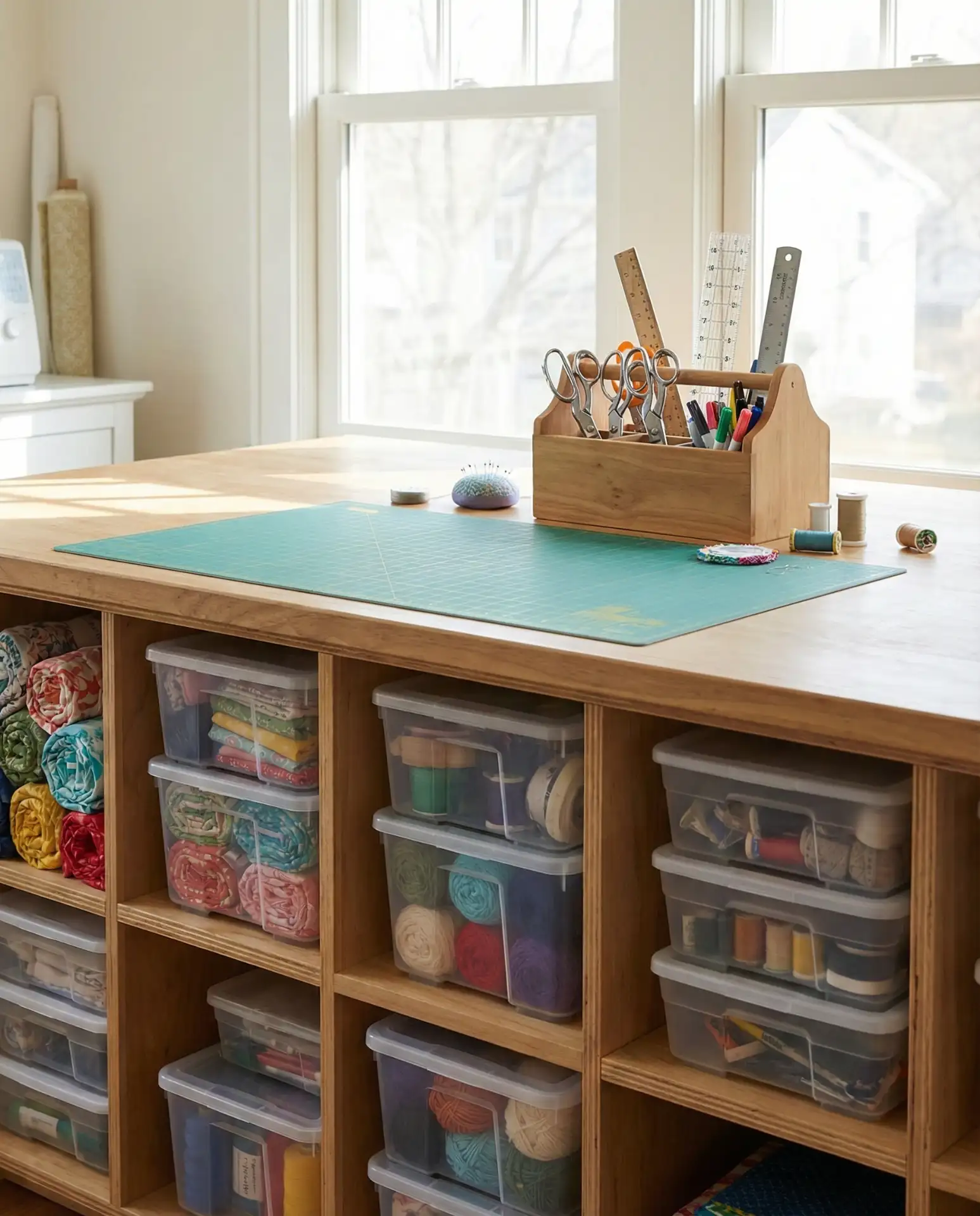 Craft Table with Built-In Storage 1