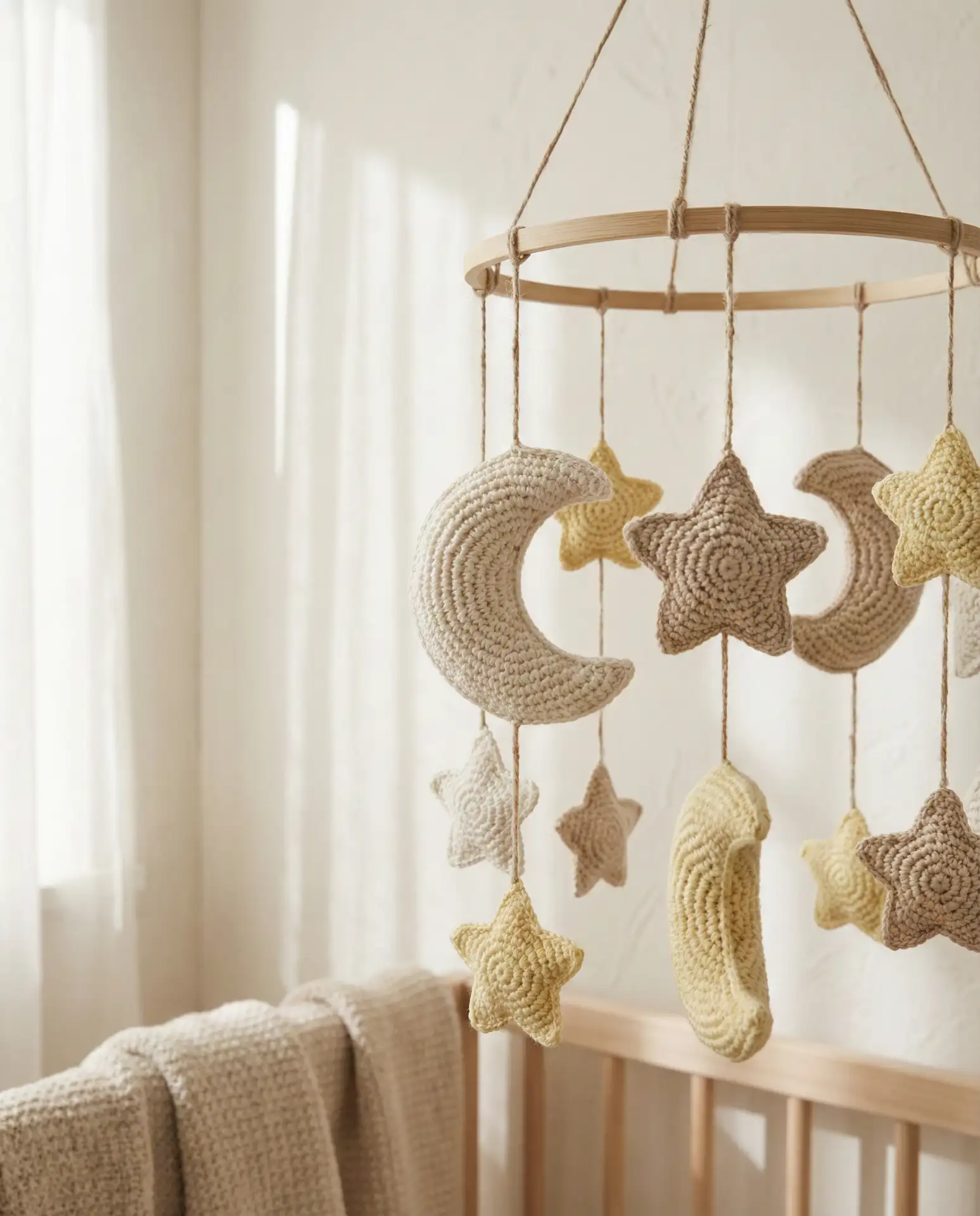 Crochet Mobile with Organic Cotton Shapes 2