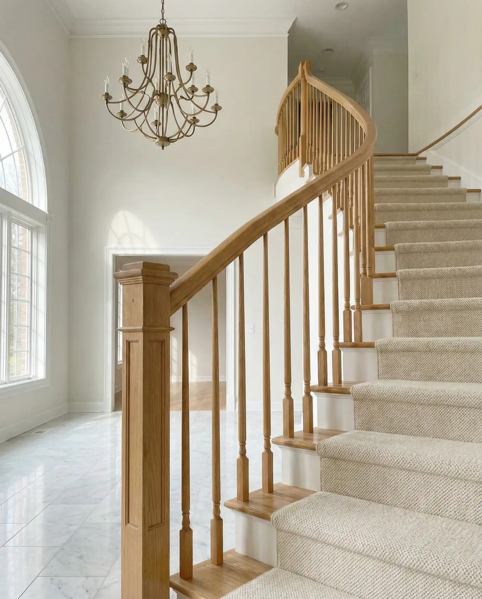 Curved Elegance with Wooden Handrails 1
