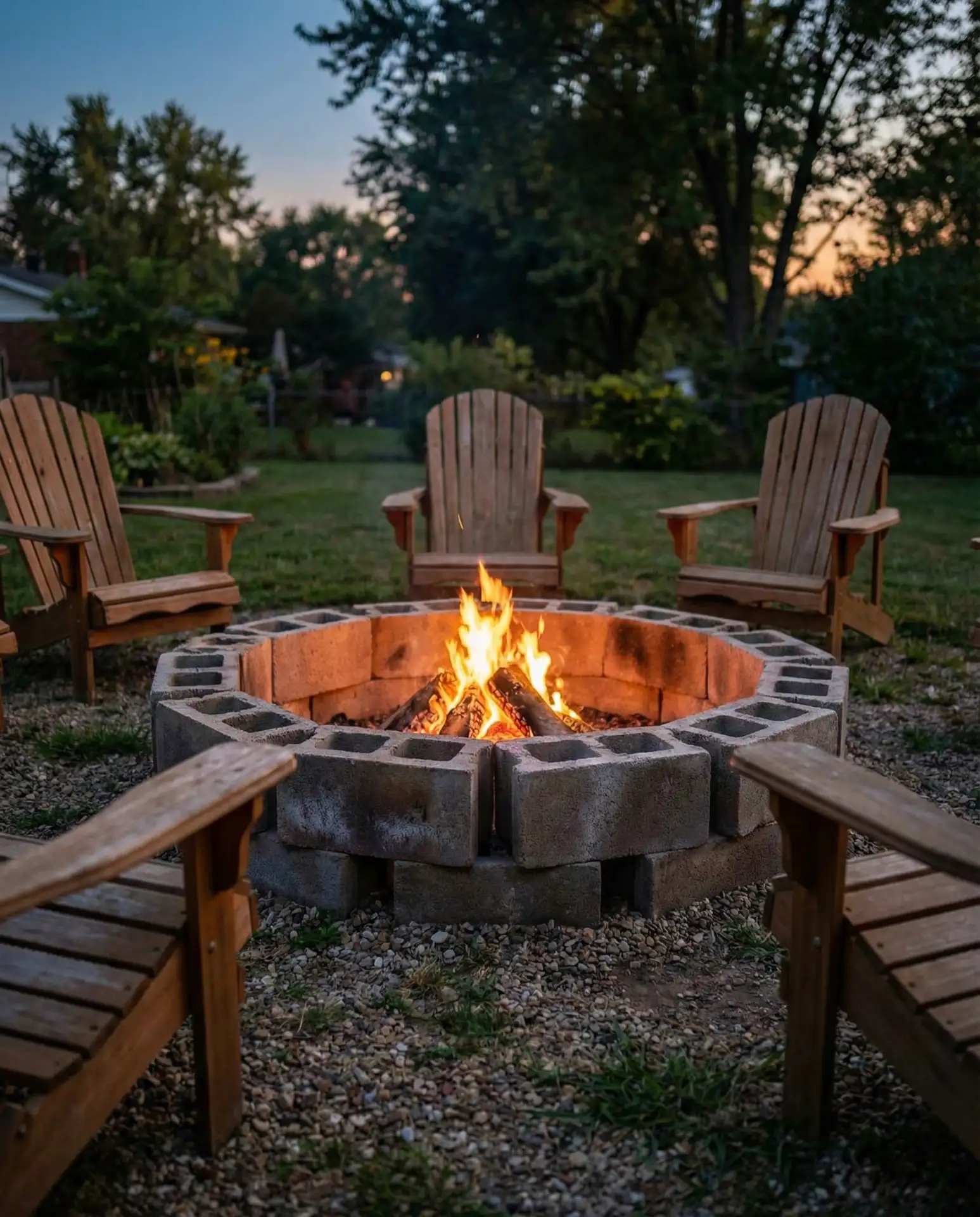DIY Cinder Block Fire Pit Circle 1
