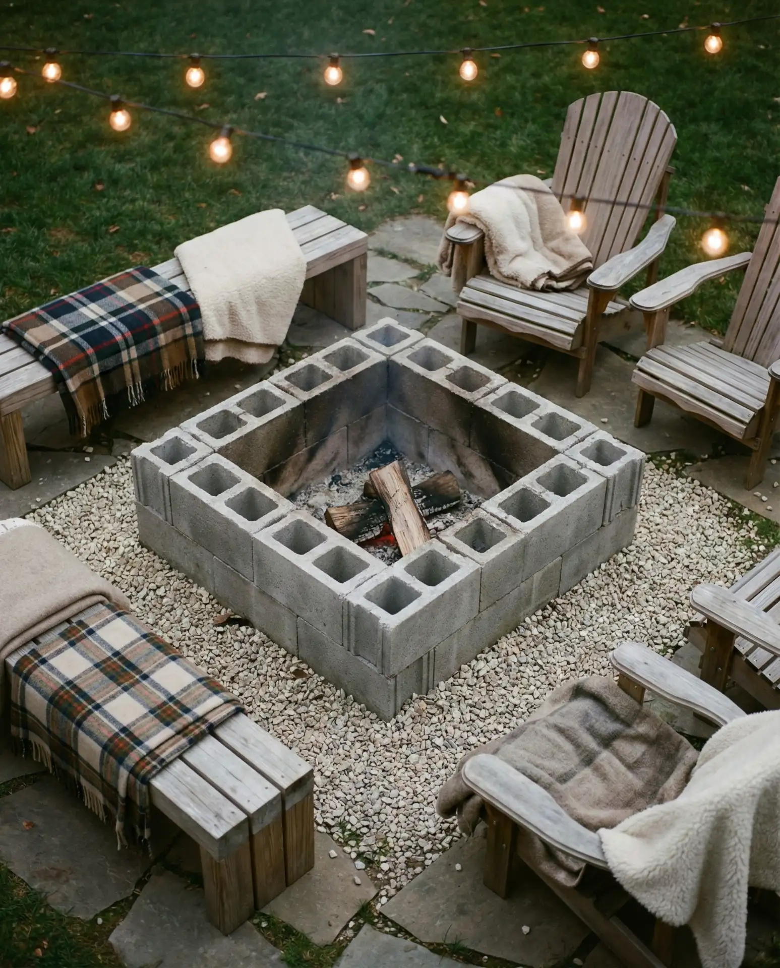 DIY Cinder Block Fire Pit Circle 2