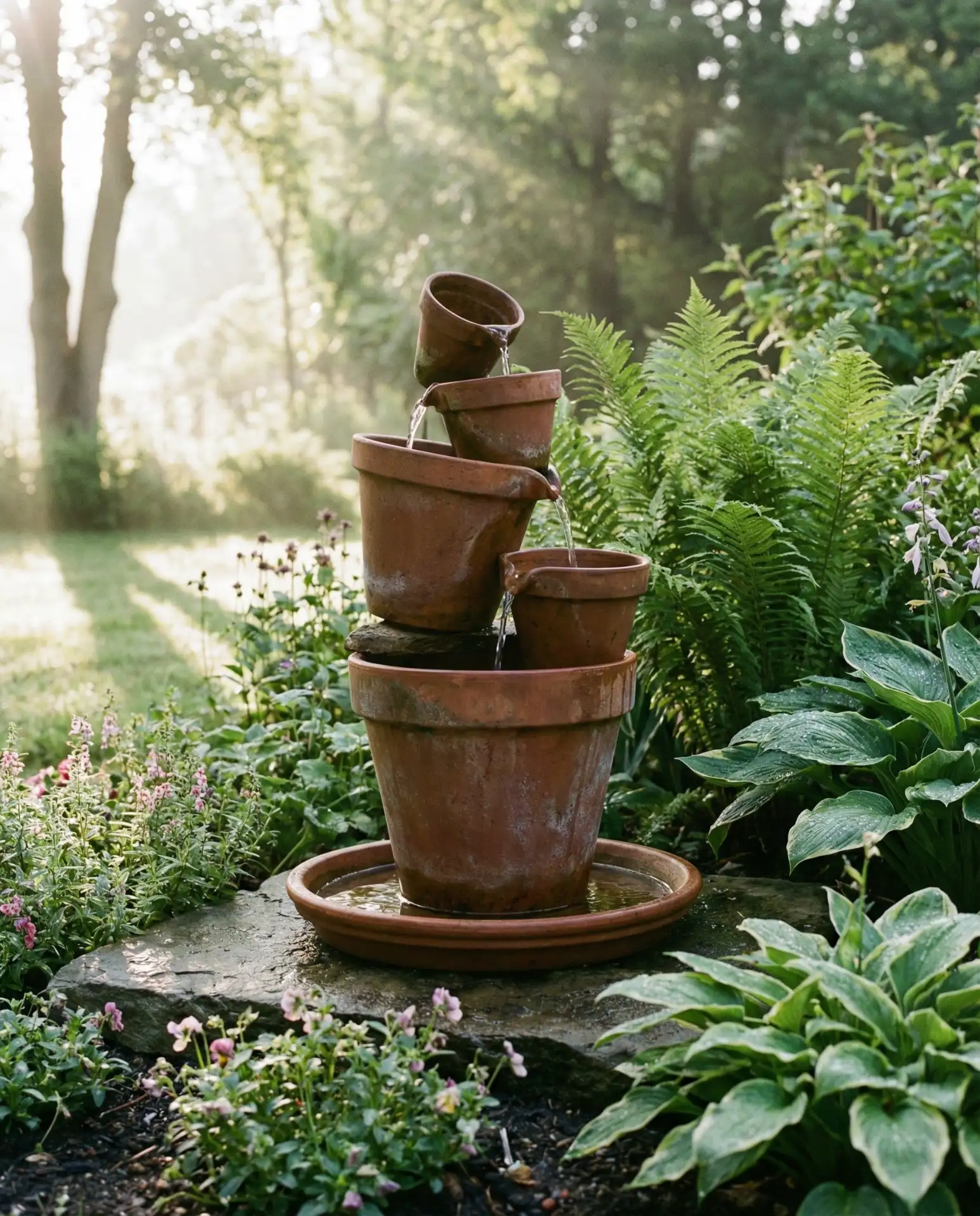 DIY Water Feature from Terra Cotta Pots 2