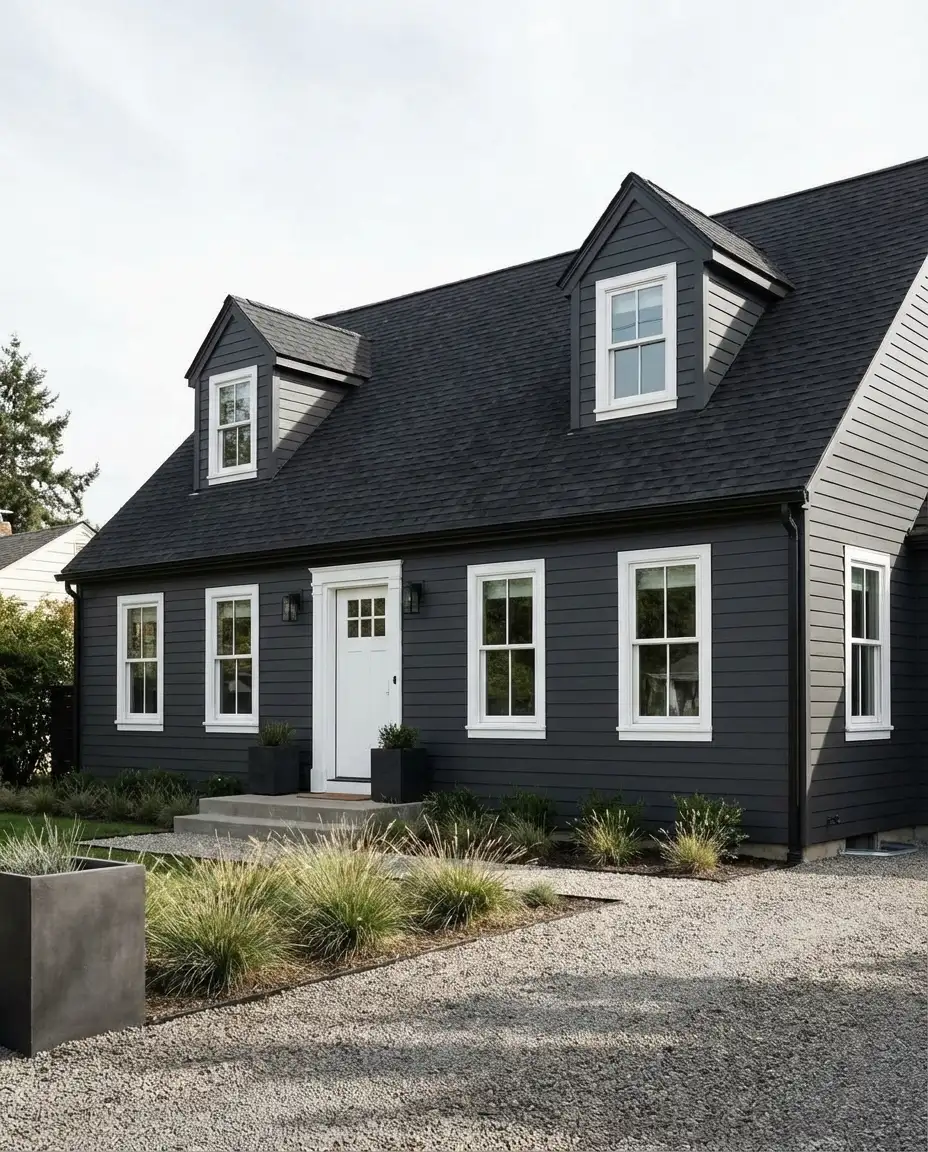 Dark Charcoal with Contrasting Window Frames 1