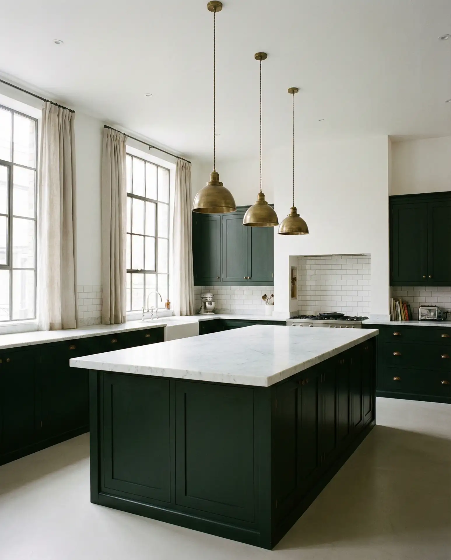 Dark Green with Brass and White Marble 2