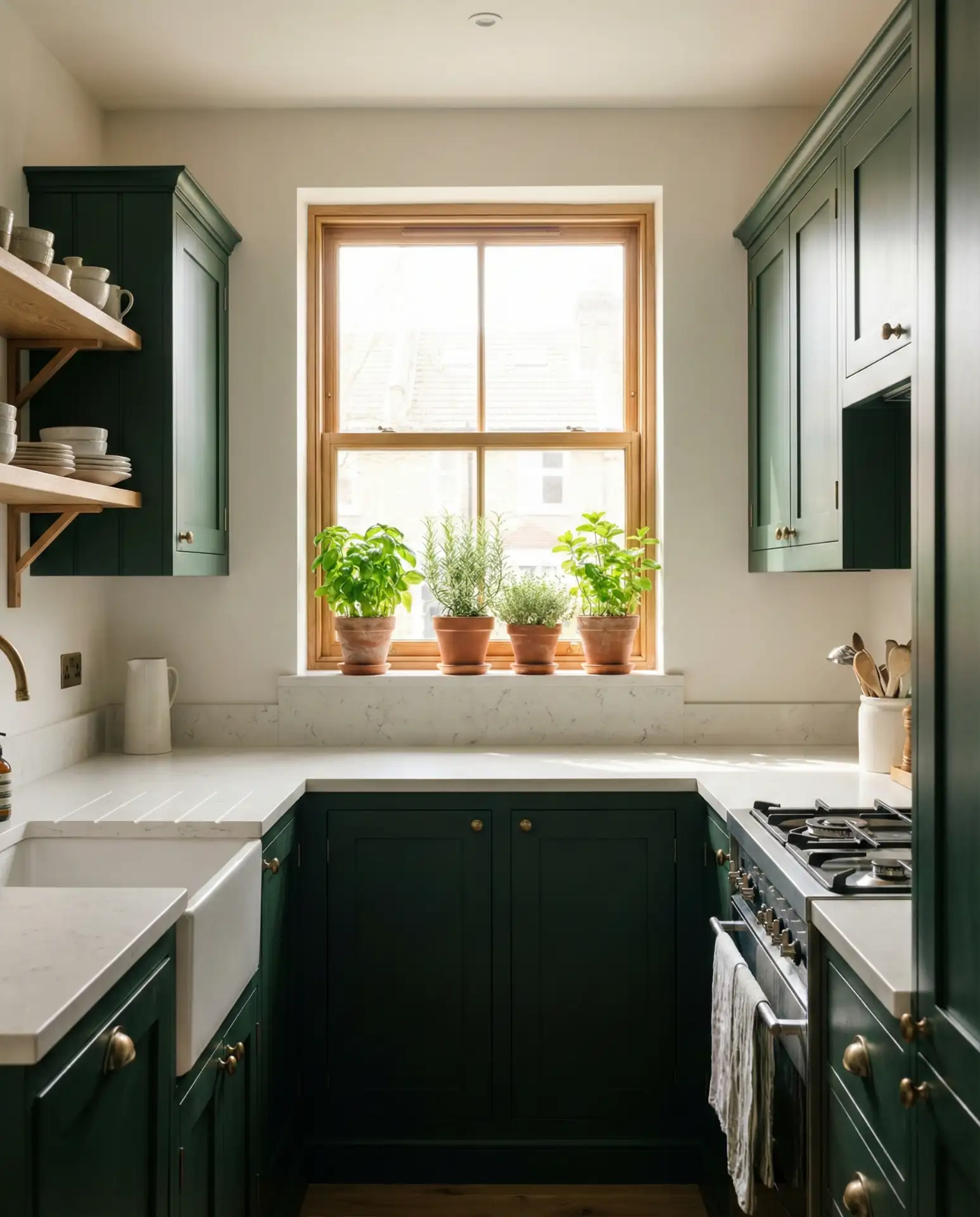 Deep Forest Green Cabinets 1