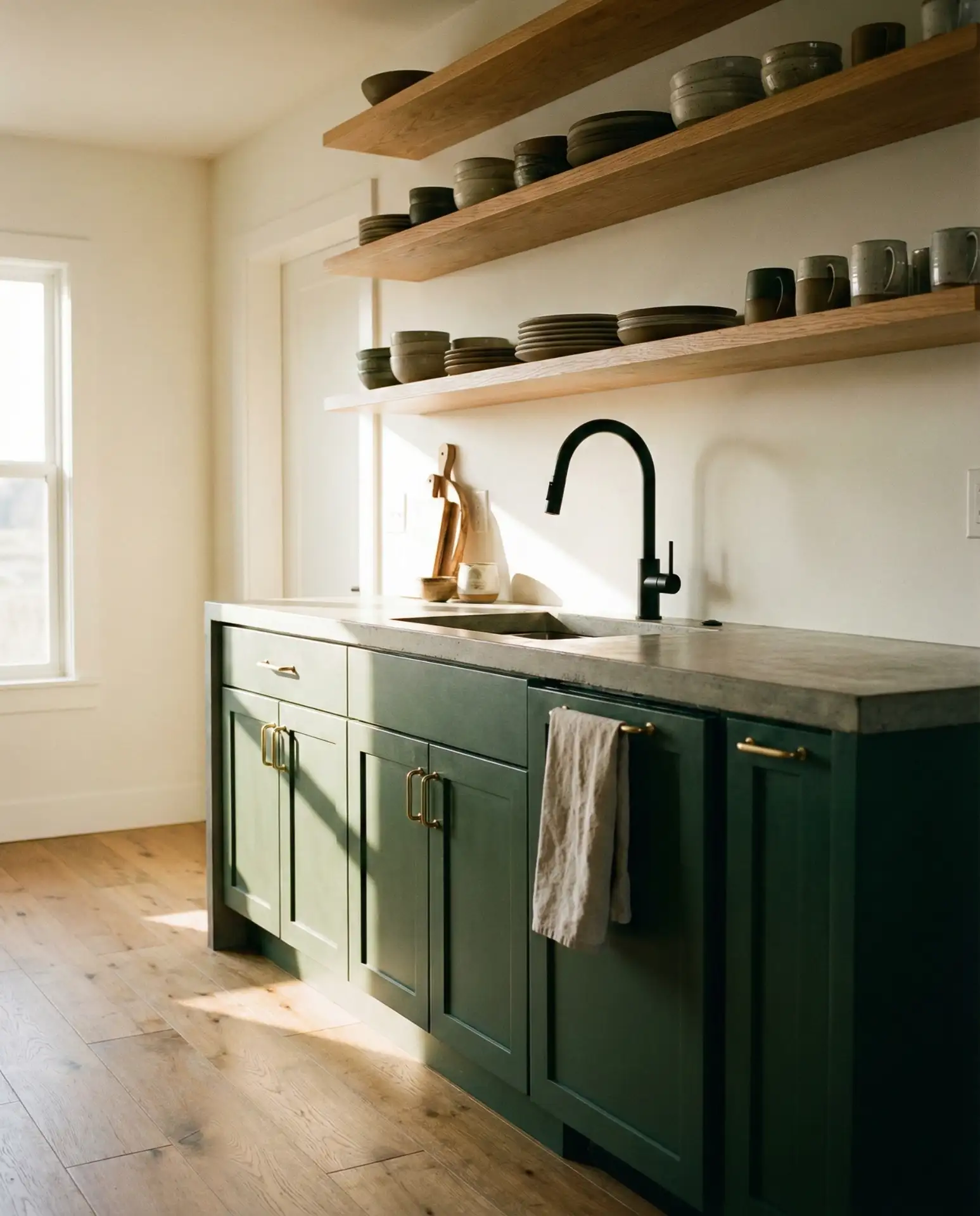 Deep Forest Green Cabinets 2
