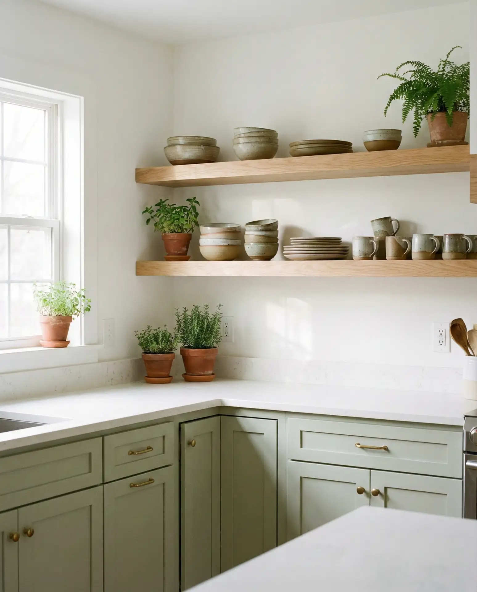 Deep Green with Gold Hardware and Pendant Lights 2