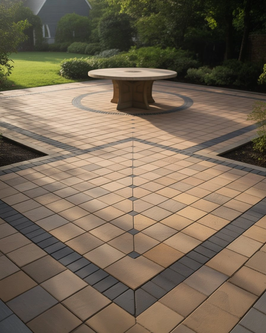 Diamond Pattern Paver Patio 1