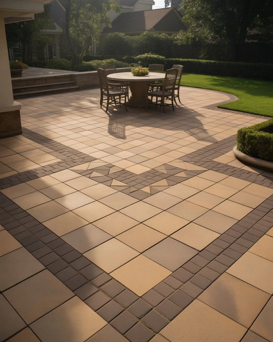 Diamond Pattern Paver Patio 2
