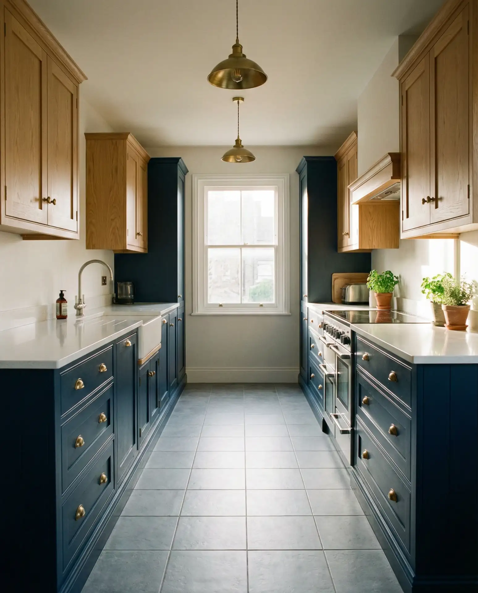Double Layout with Contrasting Upper and Lower Cabinets 1