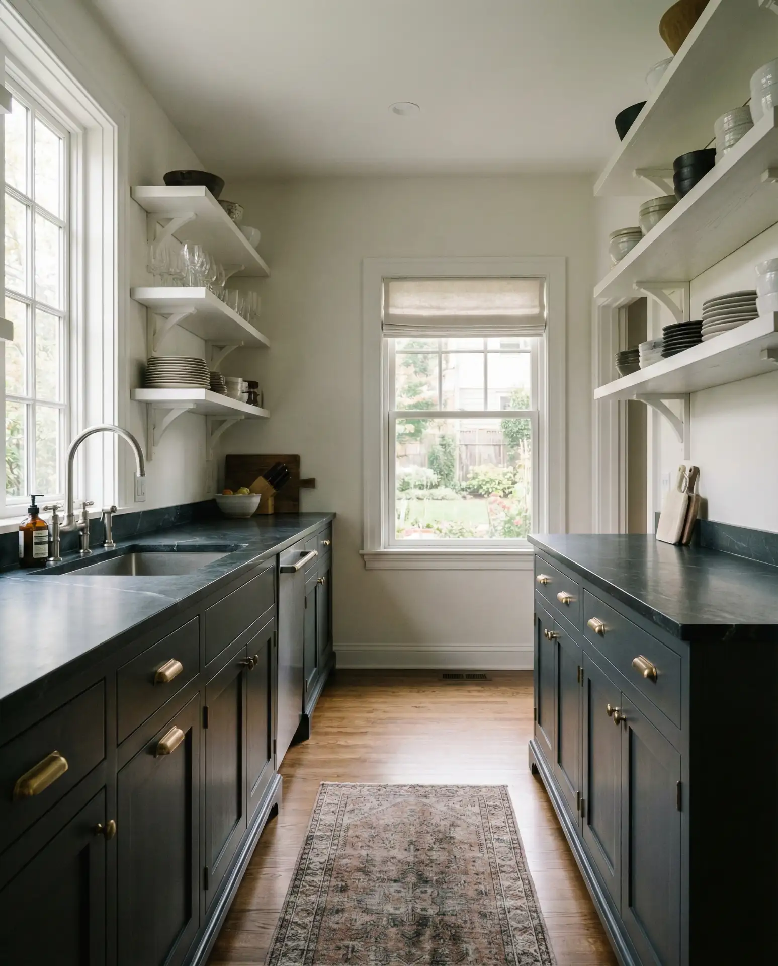 Double Layout with Contrasting Upper and Lower Cabinets 2