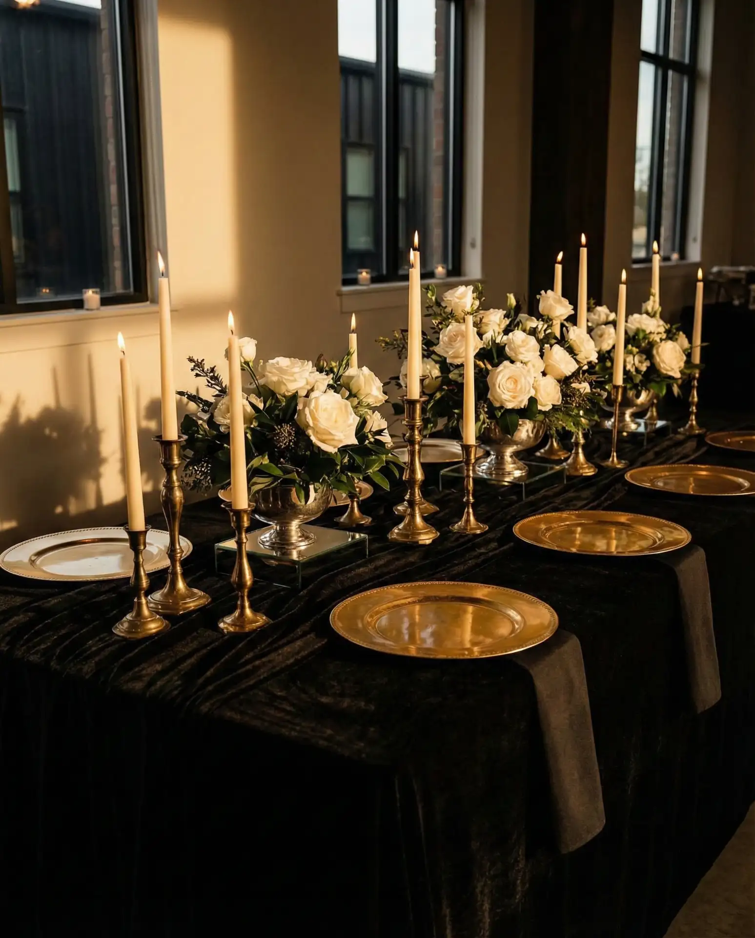 Elegant Black and Gold Wedding Display 1