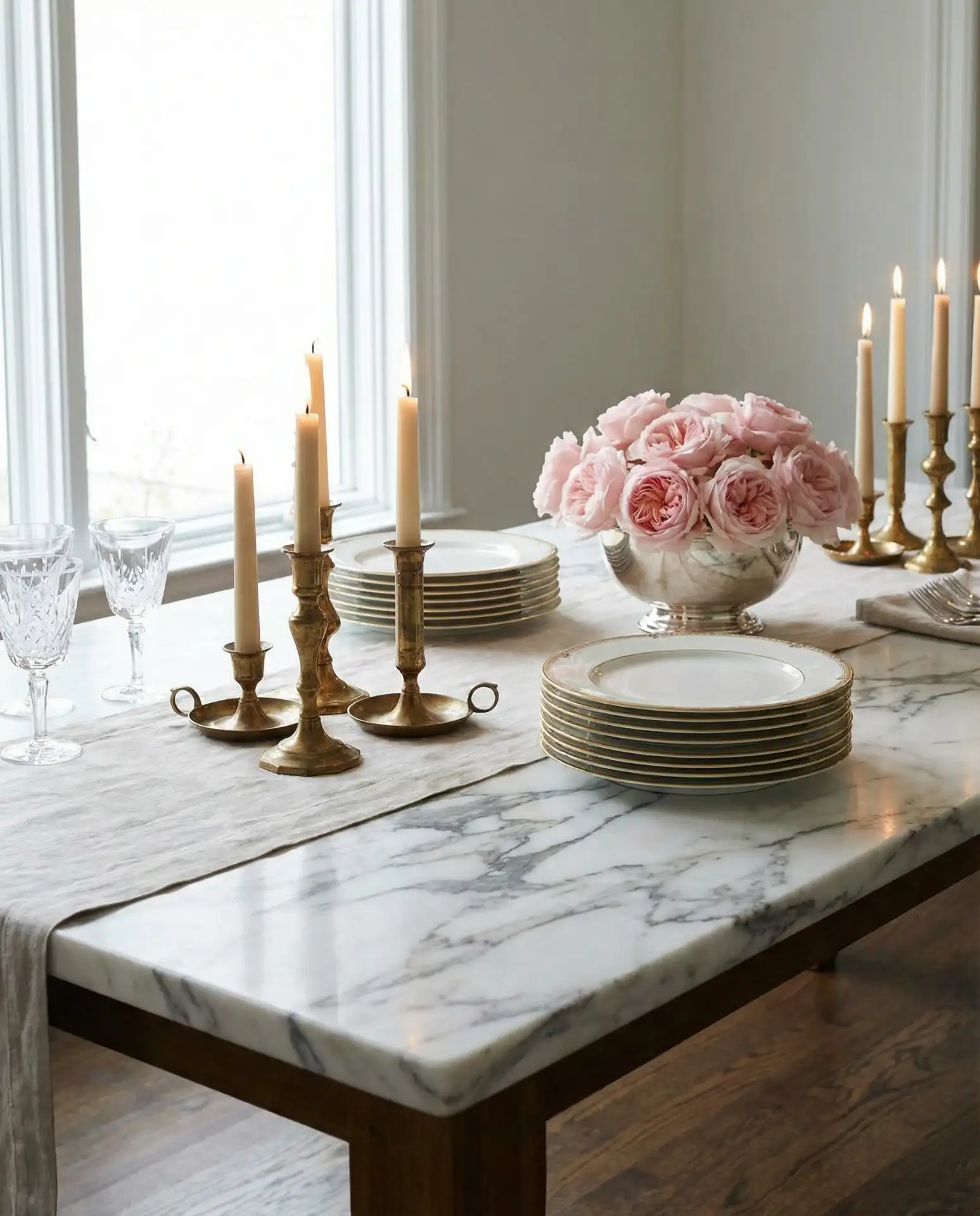 Elegant Marble-Top Buffet for Formal Affairs 1