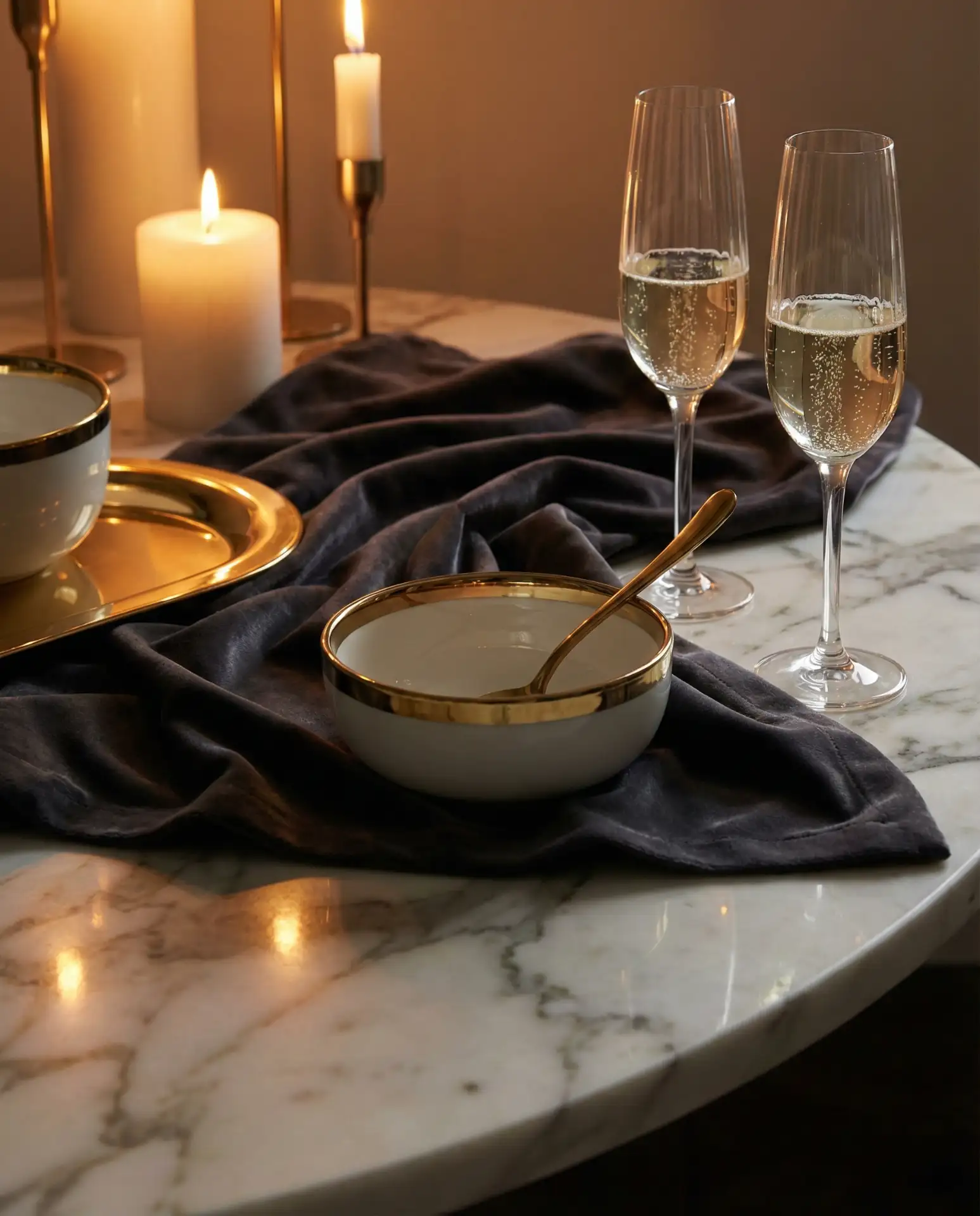 Elegant Marble-Top Buffet for Formal Affairs 2