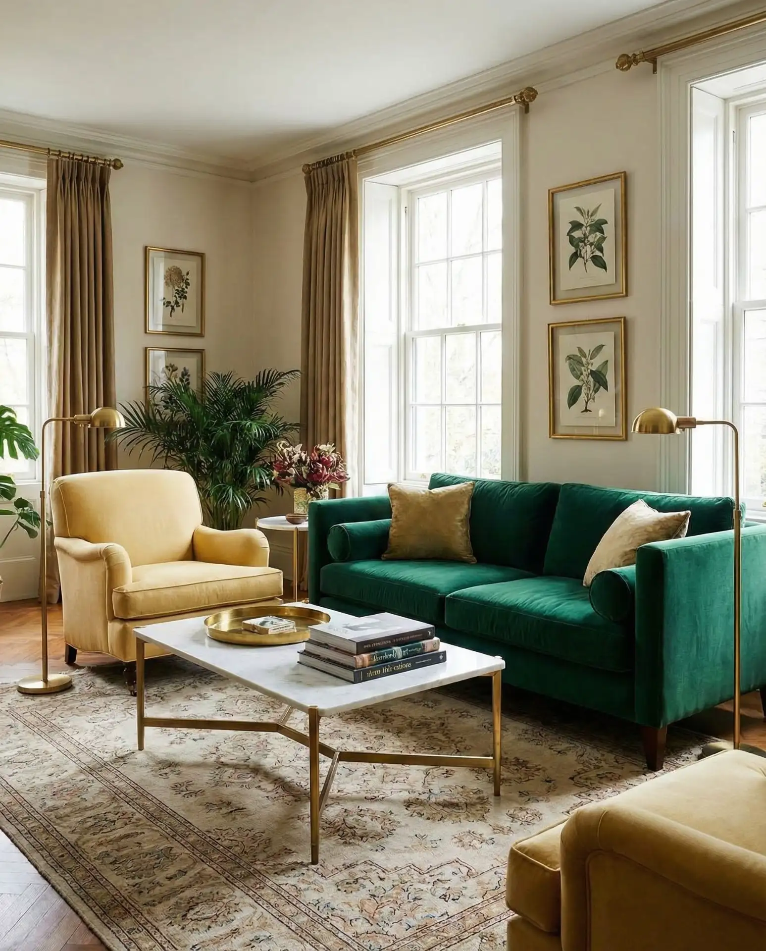 Emerald Green and Yellow Statement Pairing 1