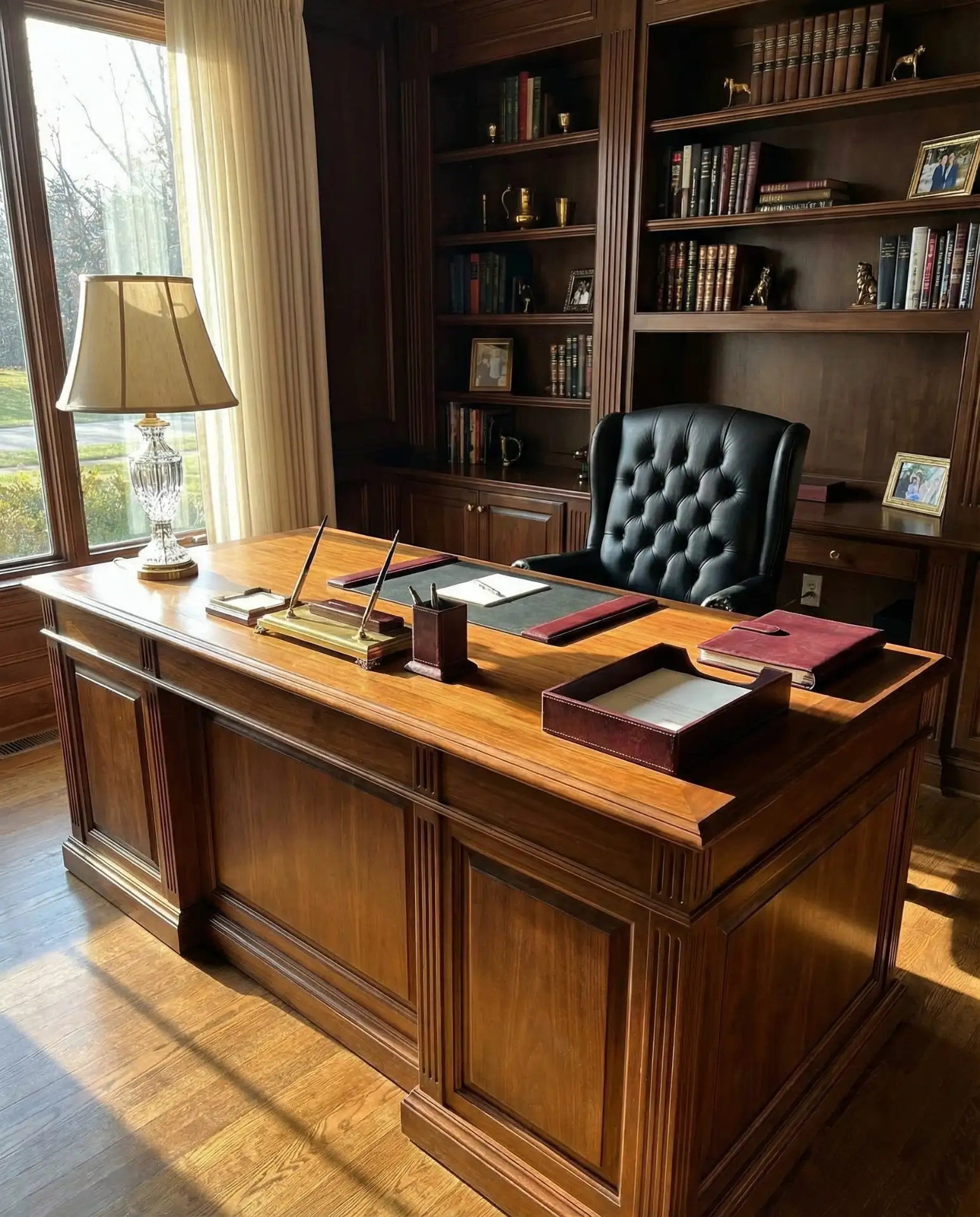 Executive Dark Wood Power Office 1