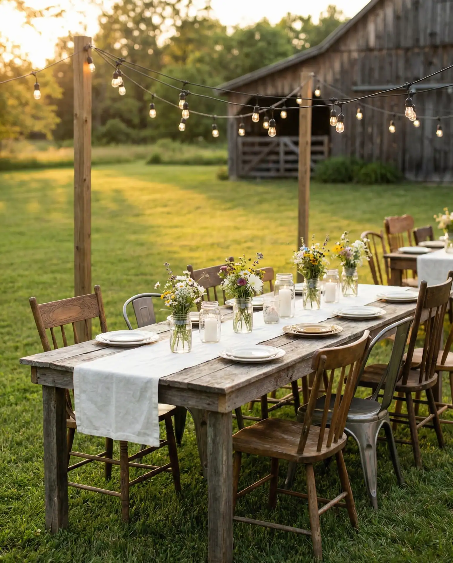 Farmhouse Dining Setup with Rustic Touches 1