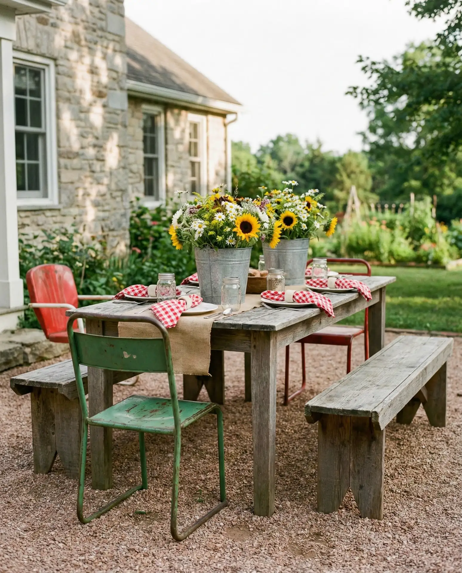 Farmhouse Dining Setup with Rustic Touches 2