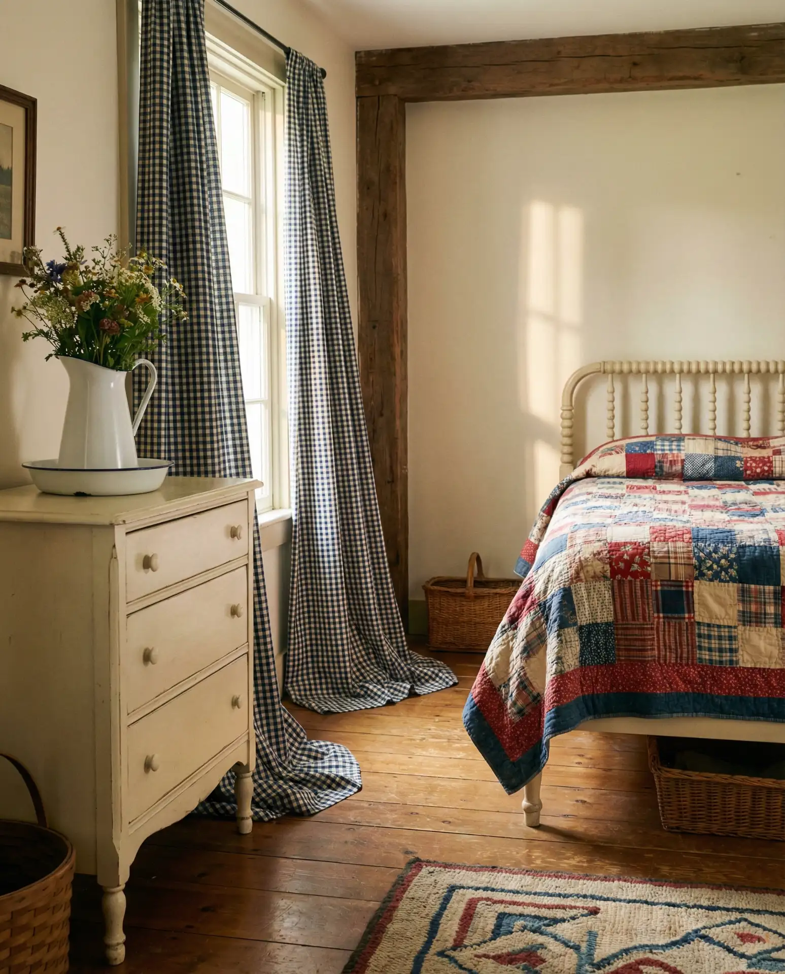 Farmhouse Gingham Check Curtains 2