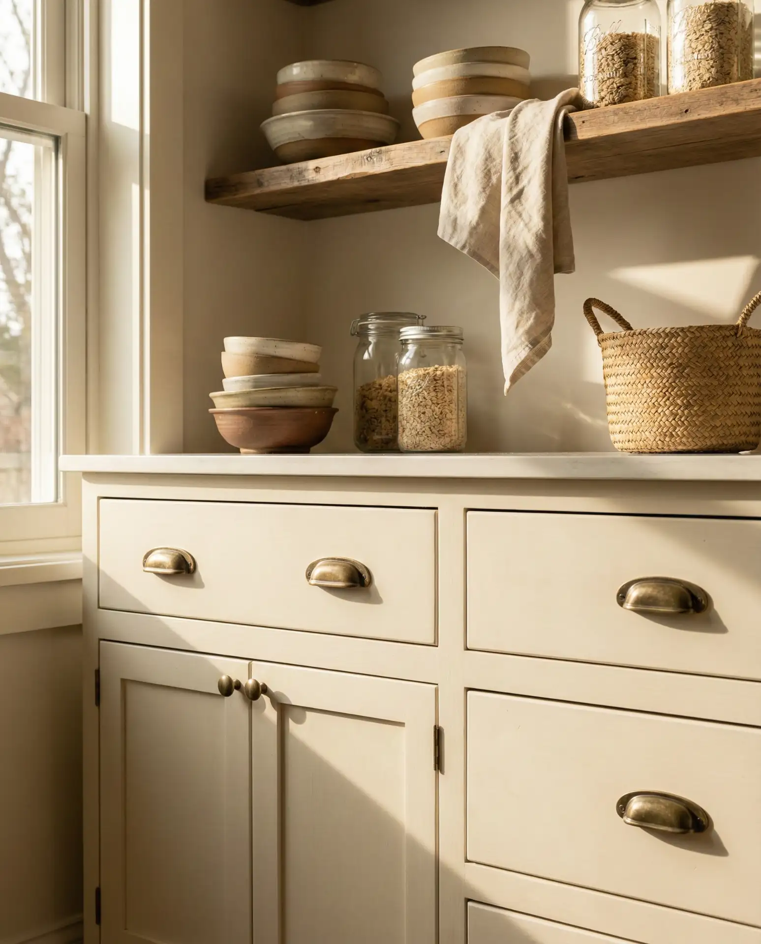 Farmhouse Makeover with Open Shelving and Vintage Hardware 1