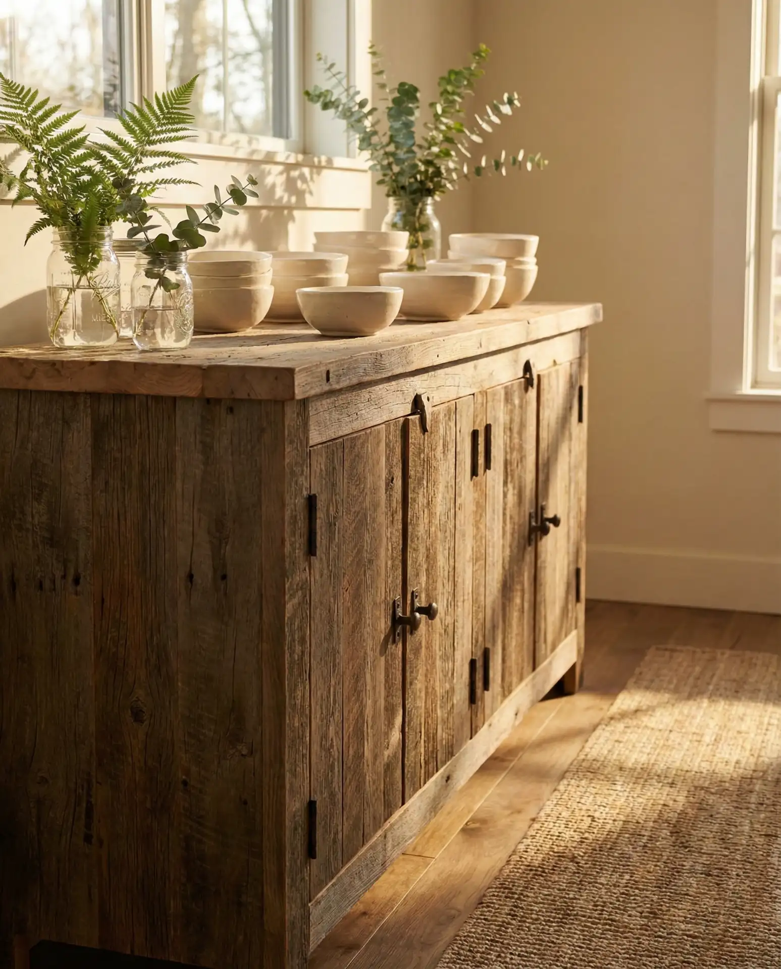 Farmhouse-Style Buffet with Reclaimed-Wood Base 2