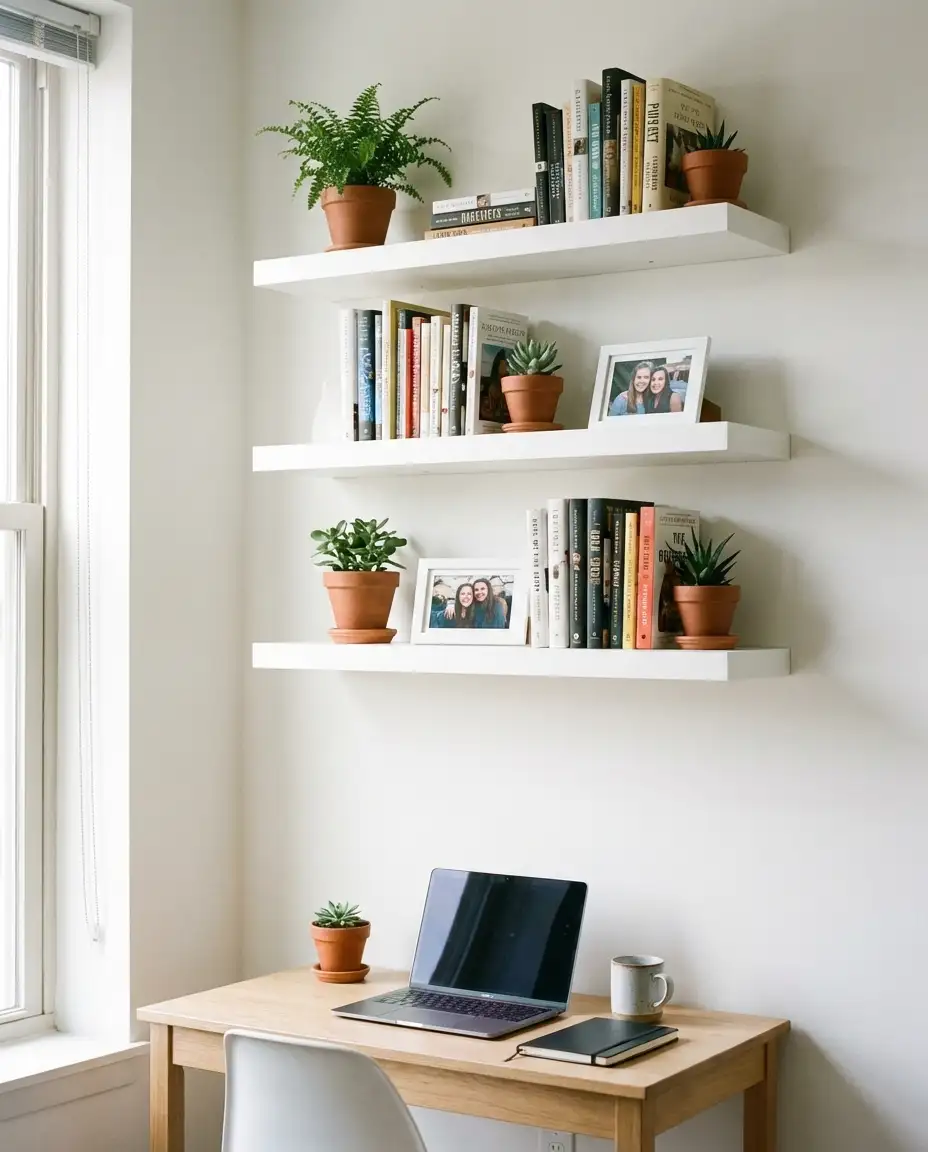 Floating Shelves as Vertical Storage Solutions 1