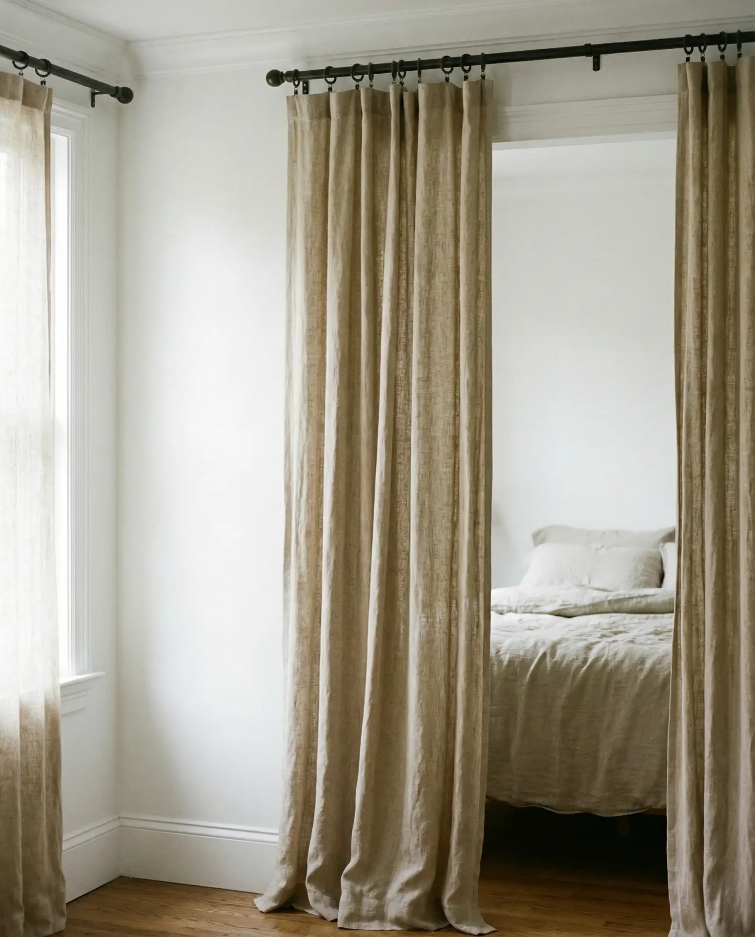 Floor-to-Ceiling Drapes in Natural Linen 1