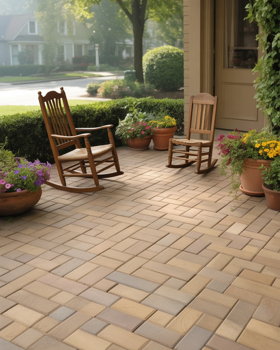 Front Yard Paver Patio Welcome Zone 1